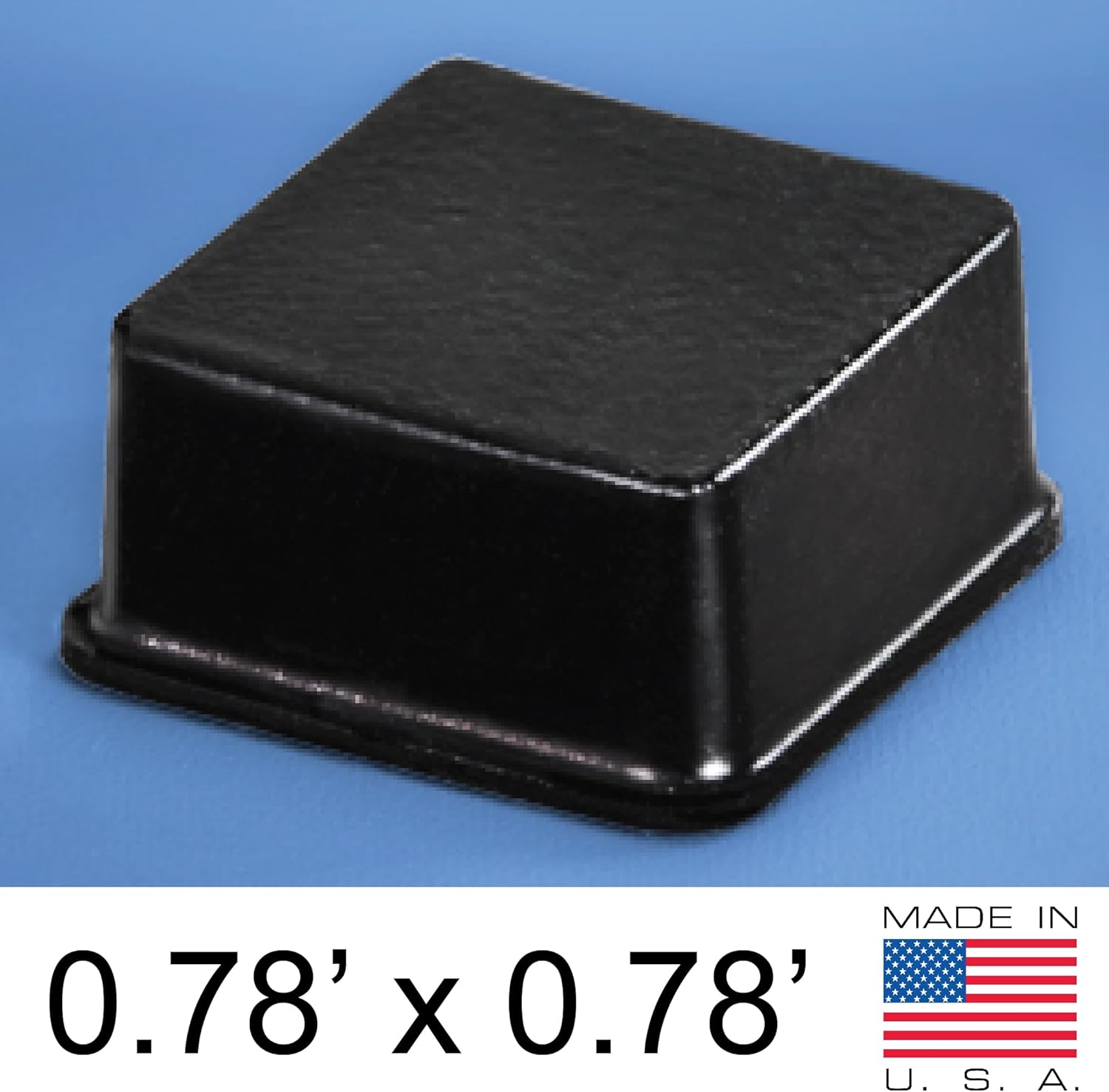 Black Tall Square Adhesive Rubber Bumper Pads - Made in USA – Rubber Feet for Speakers, Electronics, Furniture, Appliances, Audio Equipment - 20 Pieces - Image 7
