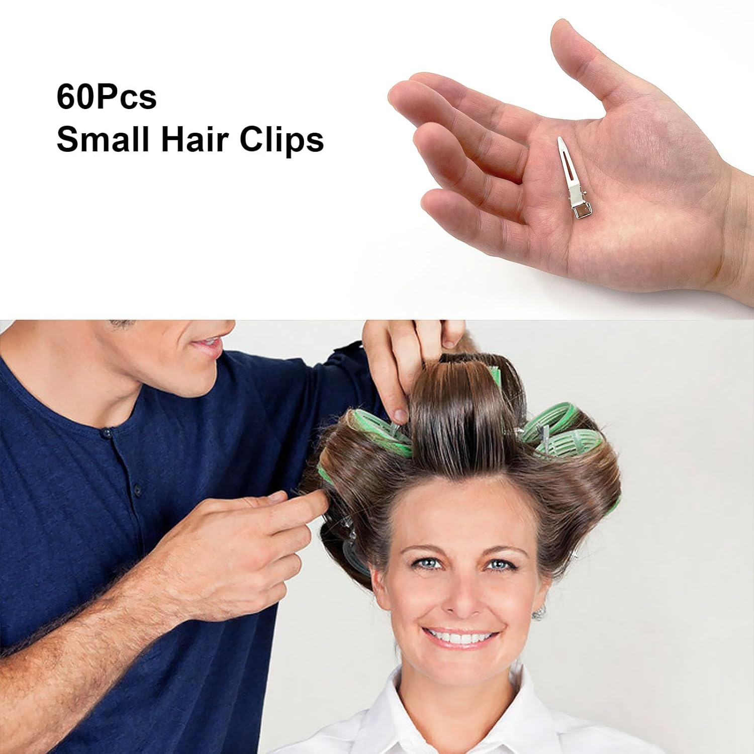 HiJeaton 60Pcs Duck Bill Hair Clips Metal Styling Hair Clips, Alligator Curl Clips, Single Prong Hair Clip for Thick Hair Sectioning, Salon, Bows DIY (Small) - Image 4