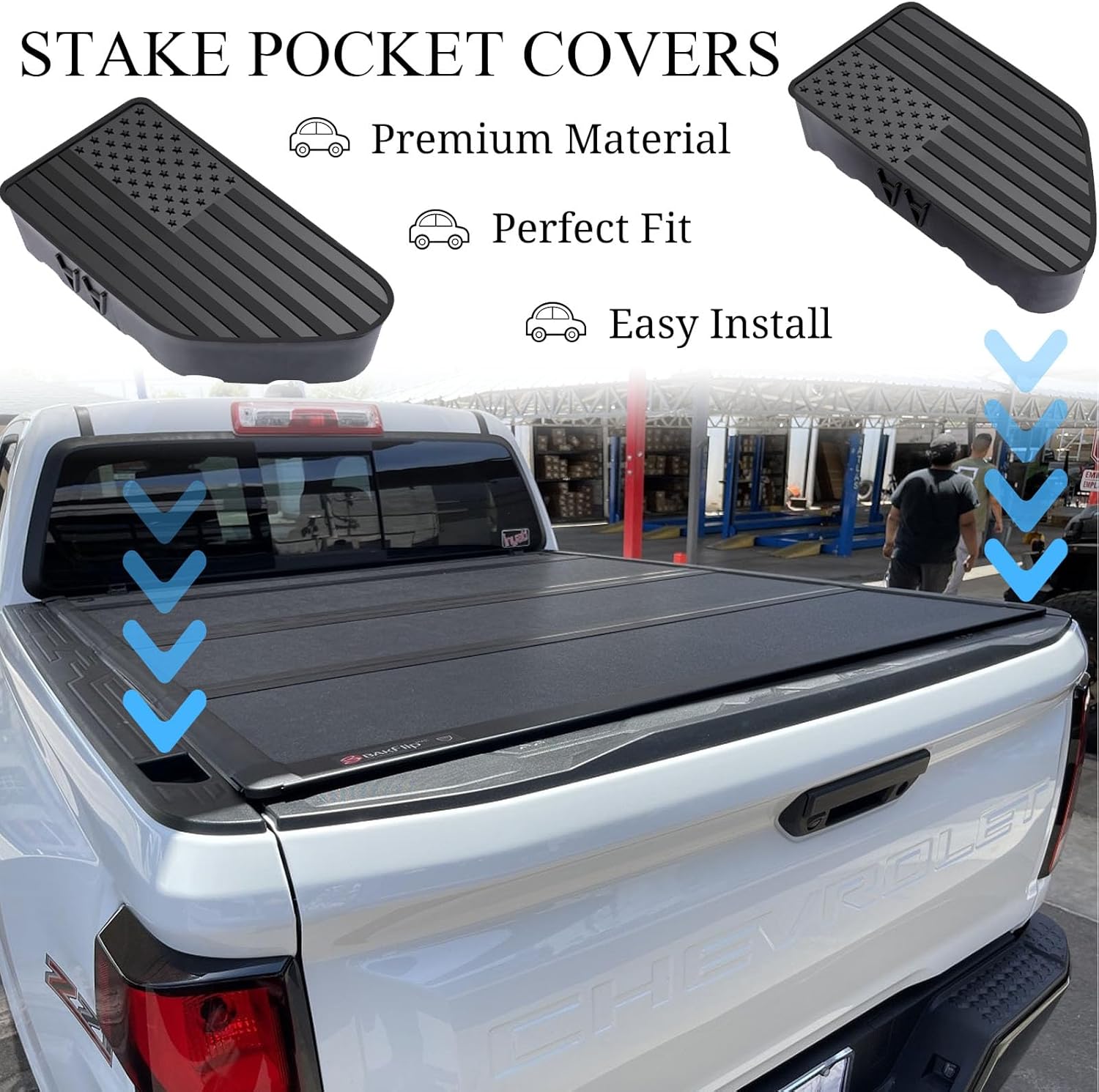 Bed Rail Stake Pocket Covers for Chevy Colorado GMC Canyon 2023 2024 2025 2026 Truck Accessories Caps Rear Holes Plugs Covers Black - Image 2
