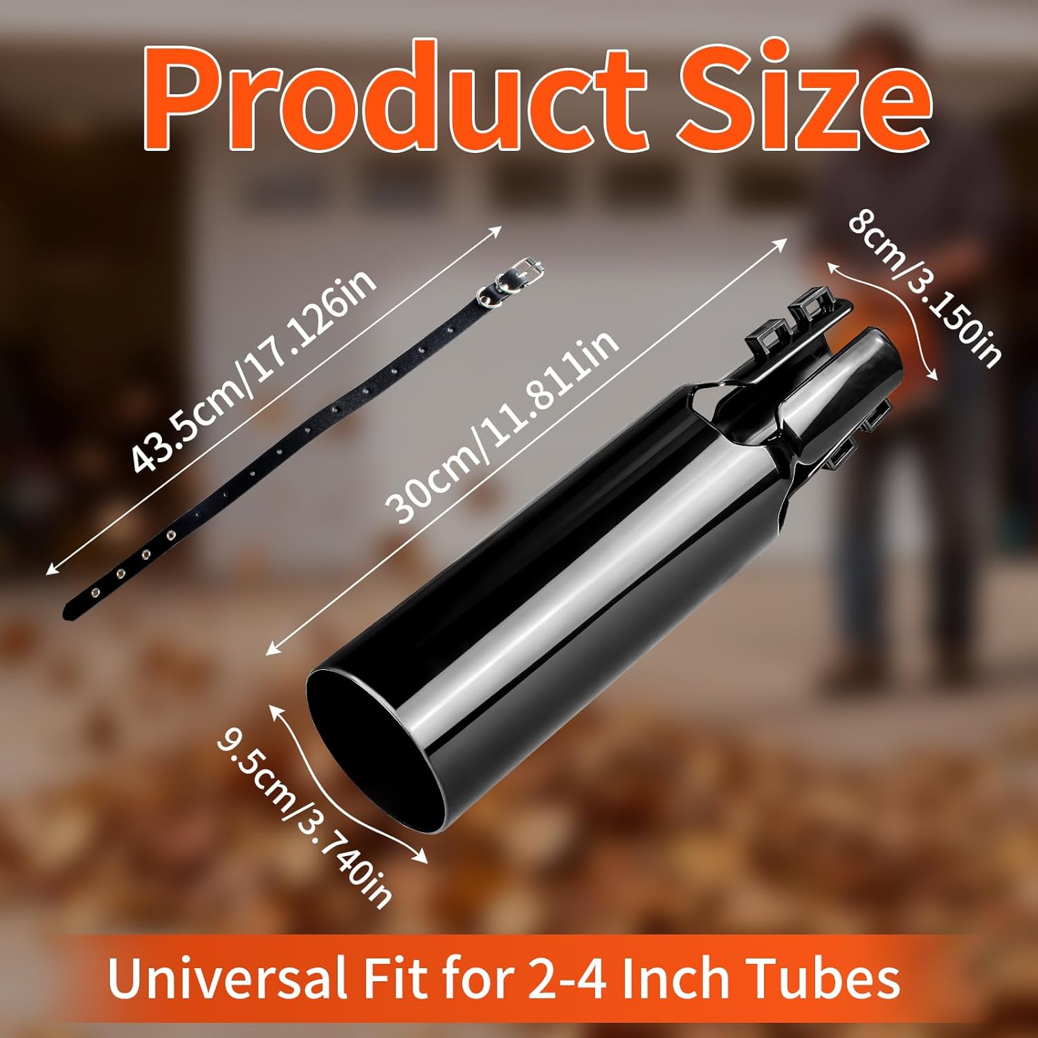 Leaf Blower Air Booster, Universal Leaf Blower Nozzle Attachment, Flow Booster Instantly Boosts Airflow, Fits 2-4 Inch Nozzles Extension Boosts Lawn Care, Patio, Blowing Leaves Cleanup (Black) - Image 2