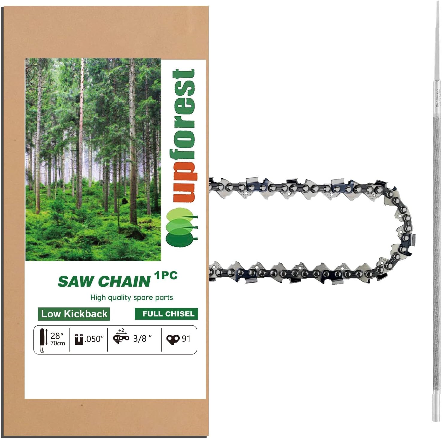 28" Chainsaw chain 3/8" Pitch,.050 Gauge,91 Drive links Fits Stihl MS440 MS660 MS460 MS441 Husqvarna H47-91, Oregon 72EXL091G,72EXJ091G,Stihl 33RS91E, 33RSF91E(72MLPX91)