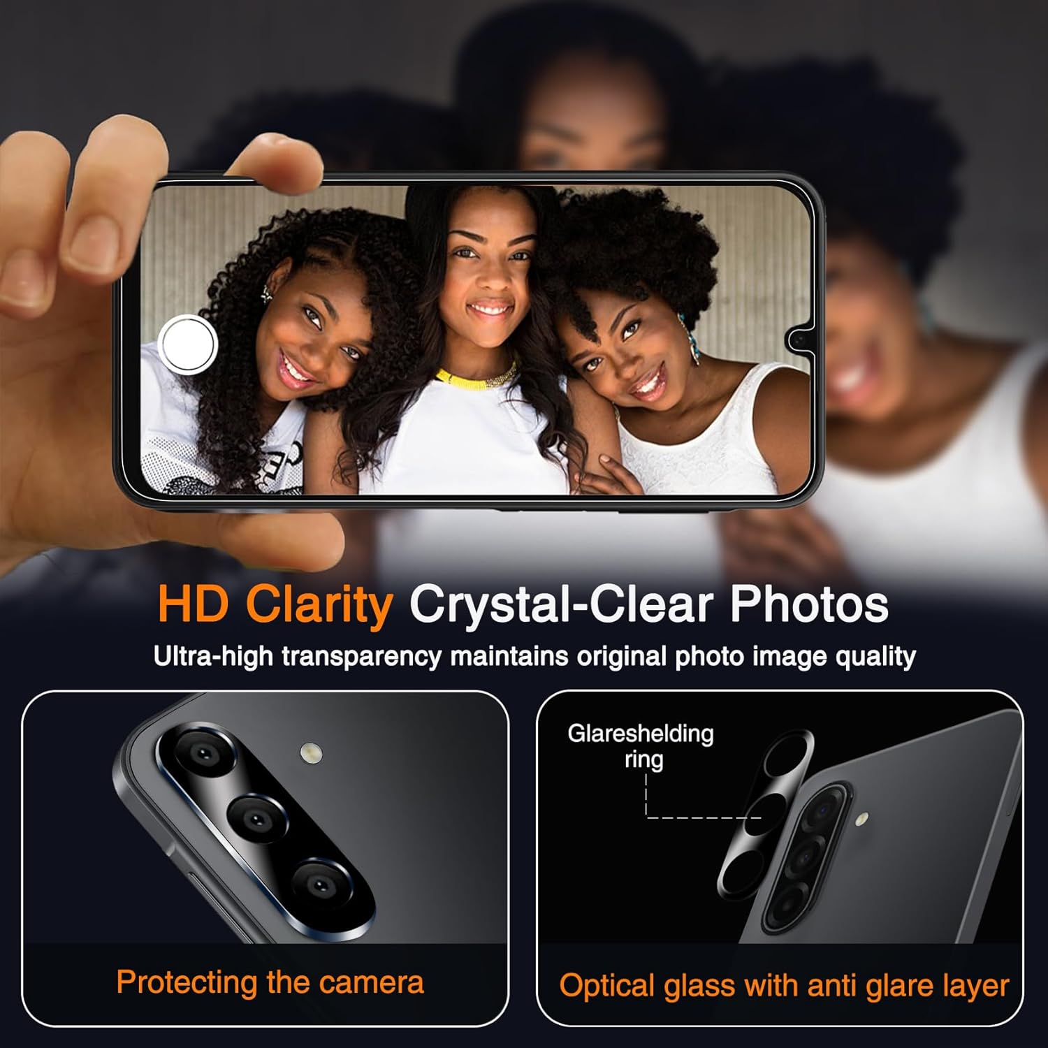 Wiaocit 3 Pack Tempered Glass Privacy Screen Protector for Samsung Galaxy A17 5G with 3 Pack Camera Lens Protector, 9H Hardness, Bubble Free, Case Friendly - Image 6