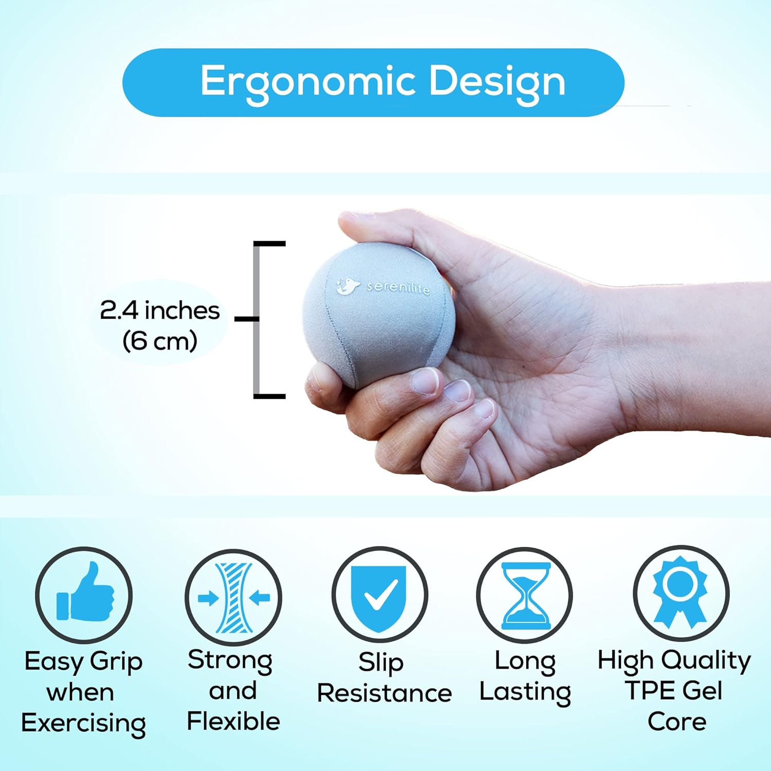 Serenilite Hand Therapy Exercise Stress Ball Bundle - Tri-Density Stress Balls for Adults & Grip Strengthening - Image 4