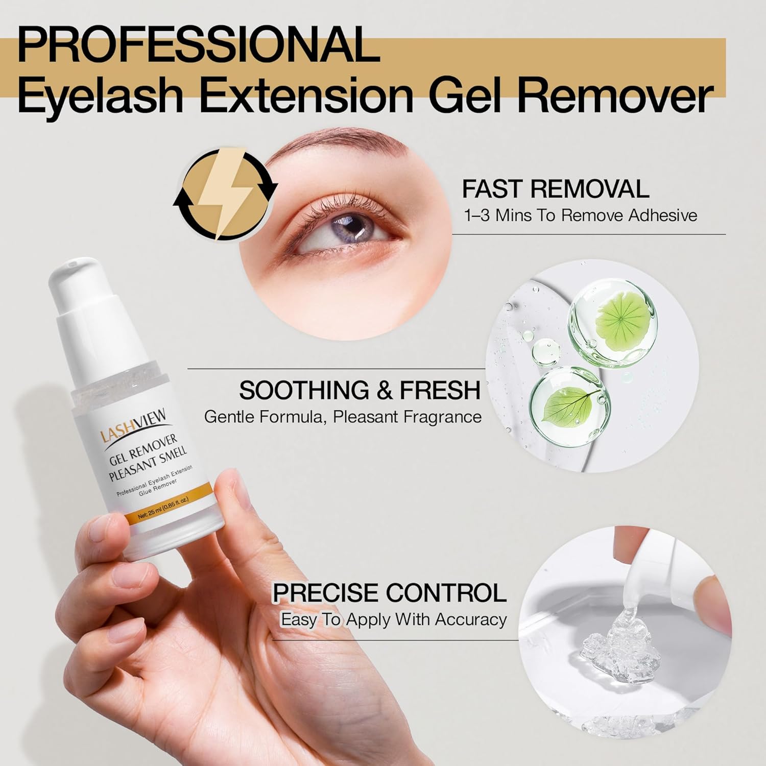 LASHVIEW Sensitive Lash Remover for Lash Extensions - Clear Eyelash Extension Remover Gel 25ml - Image 2