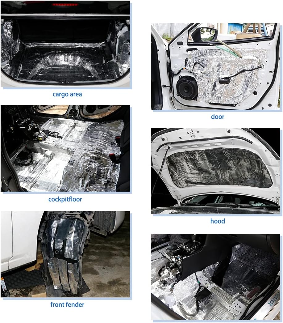 uxcell 236mil 16.36sqft Car Truck Sound Deadener Heat Insulation Underlay Shield Mat Aluminum Foil Foam 60"x40" - Image 5