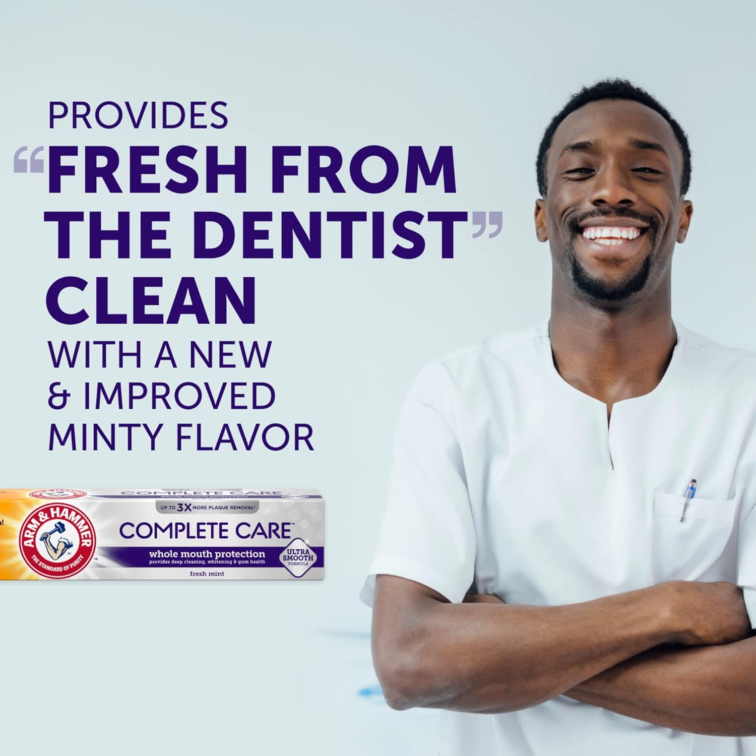 ARM & HAMMER Complete Care Toothpaste, Teeth Whitening Toothpaste, Fluoride, Whole Mouth Protection, Fresh Mint Flavor, 6.0 oz (Pack of 1) - Image 6