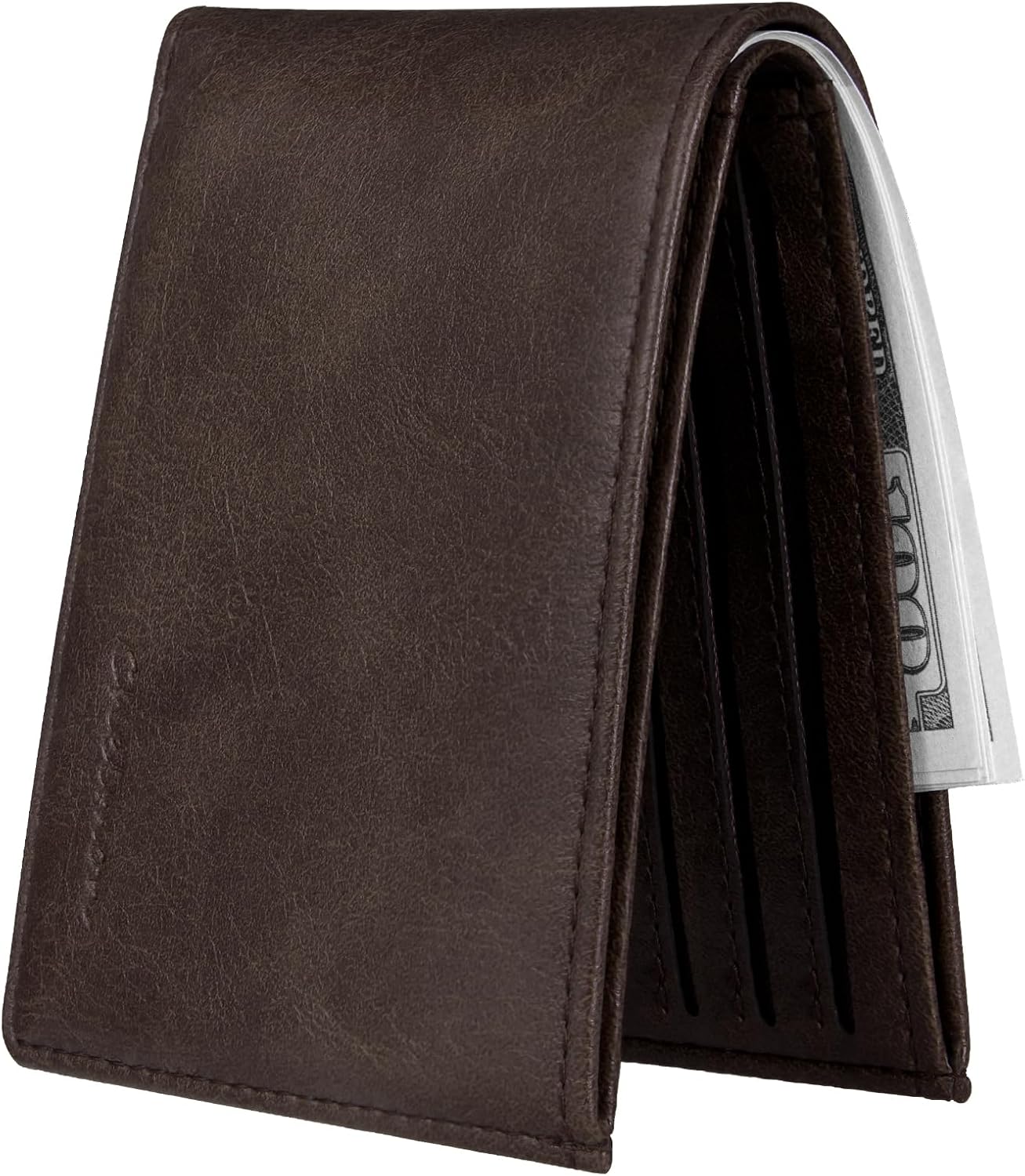 Chelmon Slim Wallet for Men ID Window with RFID Blocking Front Pocket Minimalist Bifold Bussiness Card Holder Gift for Men