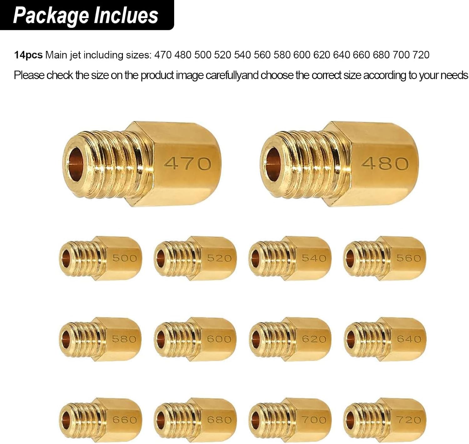 Strongthium Main Jet Kit for Mikuni VM TM Carburetors Large Hex VM4/042 470# ~ 720# - Image 4
