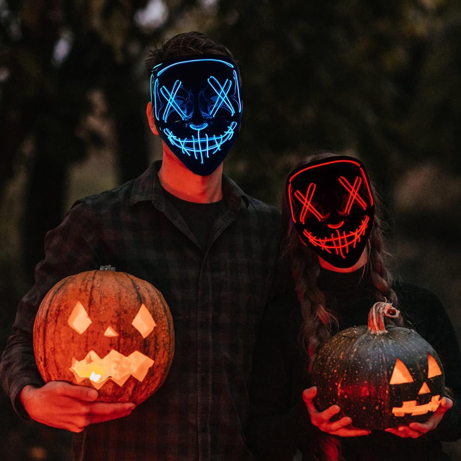 Peywot Halloween LED Light up Mask, The Purge Masks with 3 Lighting Modes, Scary Mask for Festival Cosplay - Image 5