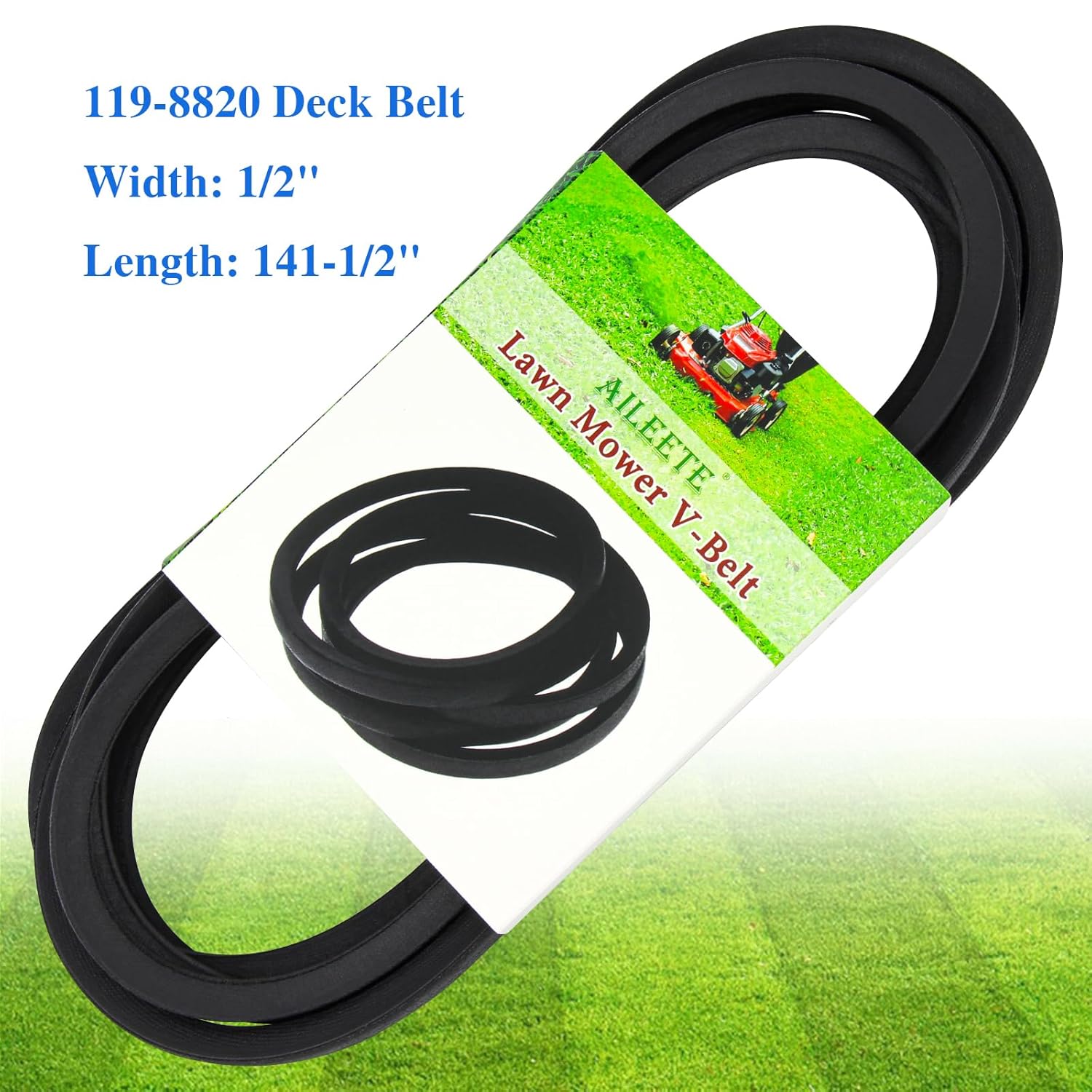 119-8820 Deck Belt 1/2" x 141-1/2" for Toro TimeCutter 50 inch Deck Belt SS5000, SS5060, MX5060 Zero Turn Riding Mower, Replaces 119-8820 Toro Belt, Exmark 119-8820-SL Belt - Image 2