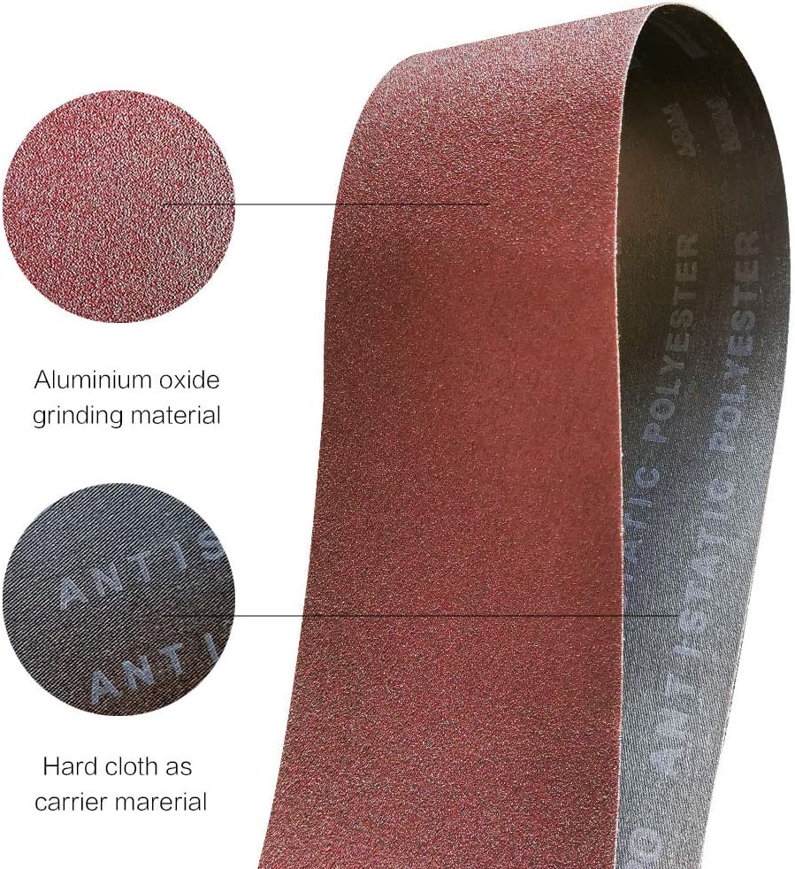 4x36 4 x 36 inch Sanding Belt Pack 4-Inch x 36-Inch,12 Pcs(4 Each of 80 120 150 Grits) Aluminum Oxide for Sander - Image 5