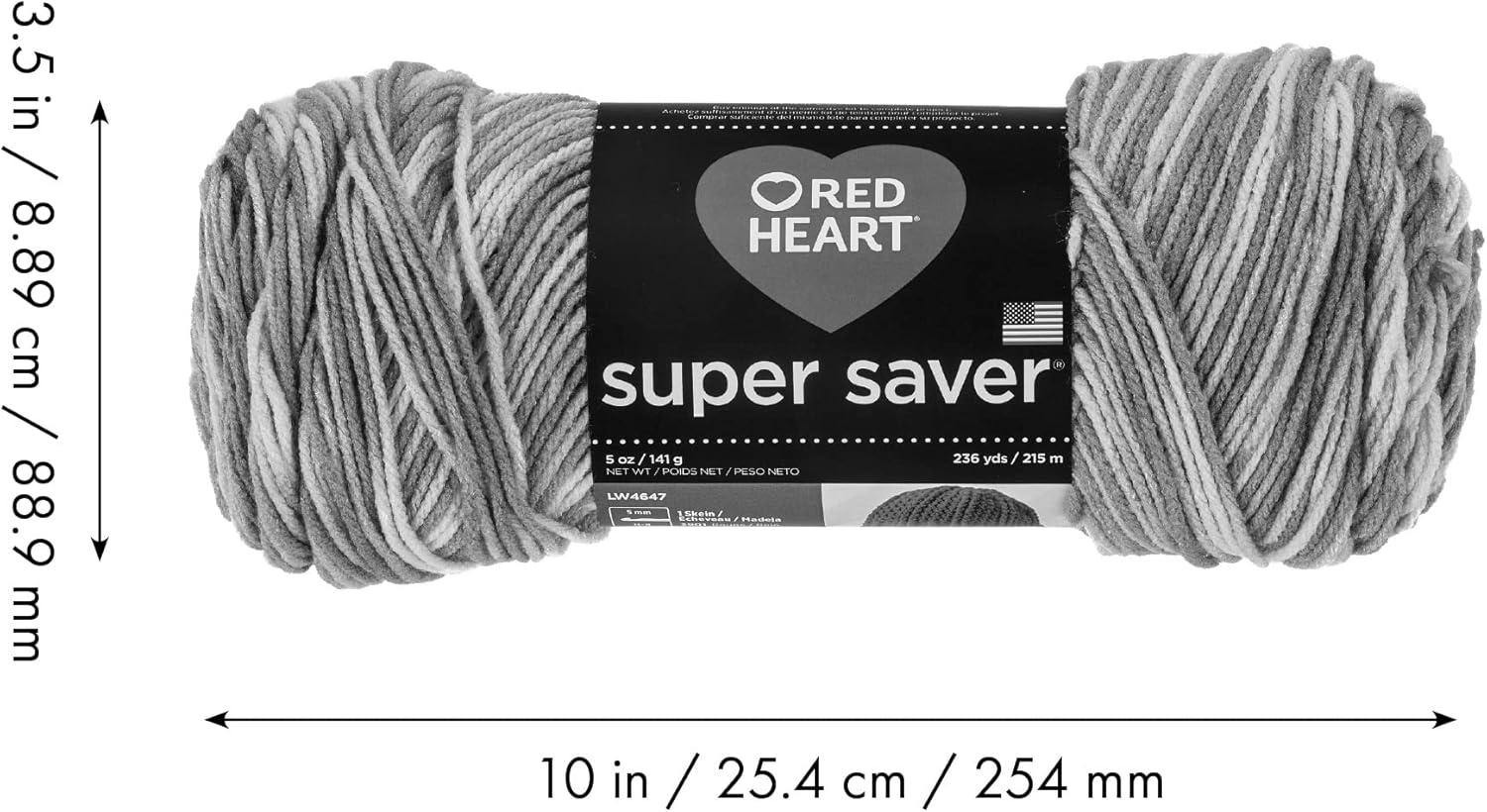 Red Heart Super Saver Lapis Yarn - 3 Pack of 5oz/142g - Acrylic - 4 Medium (Worsted) - 364 Yards - Knitting/Crochet - Image 10