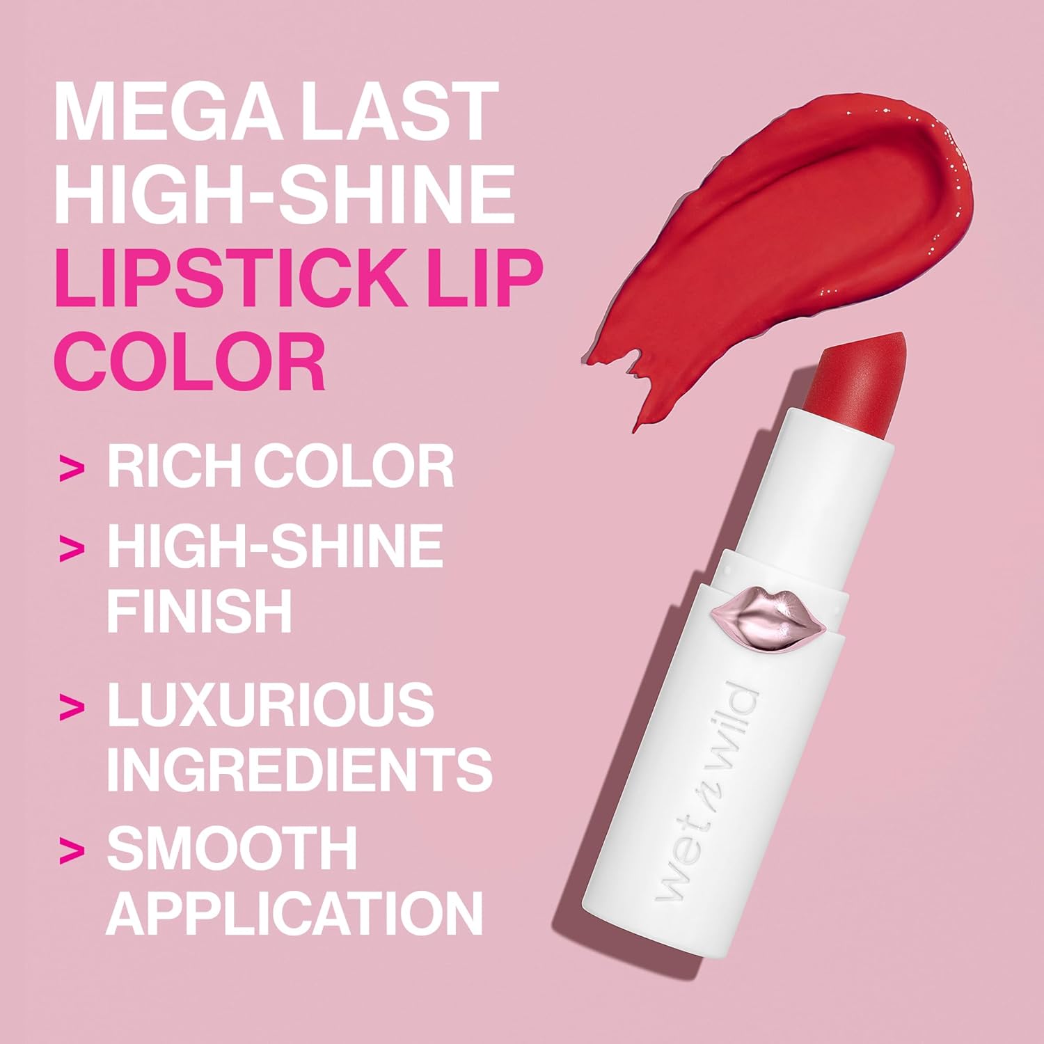 wet n wild Mega Last High-Shine Lipstick Lip Color, Infused with Seed Oils For a Nourishing High-Shine, Buildable & Blendable Creamy Color, Cruelty-Free & Vegan - Jam With Me - Image 2