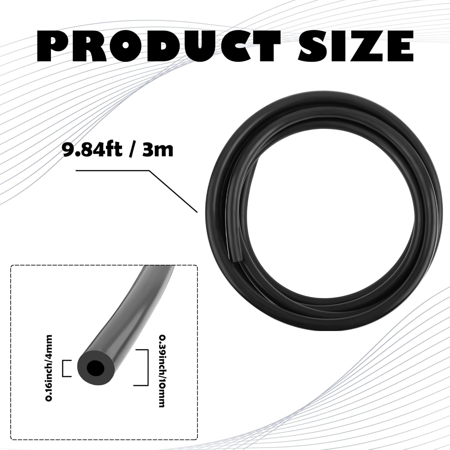 10Ft Vacuum Hose Automotive,ID 5/32 Inch (4mm) Silicone Vacuum Hose for Transporting Air and Water,Universal Vacuum Lines Automotive Accessories for Car Truck SUV - Image 2