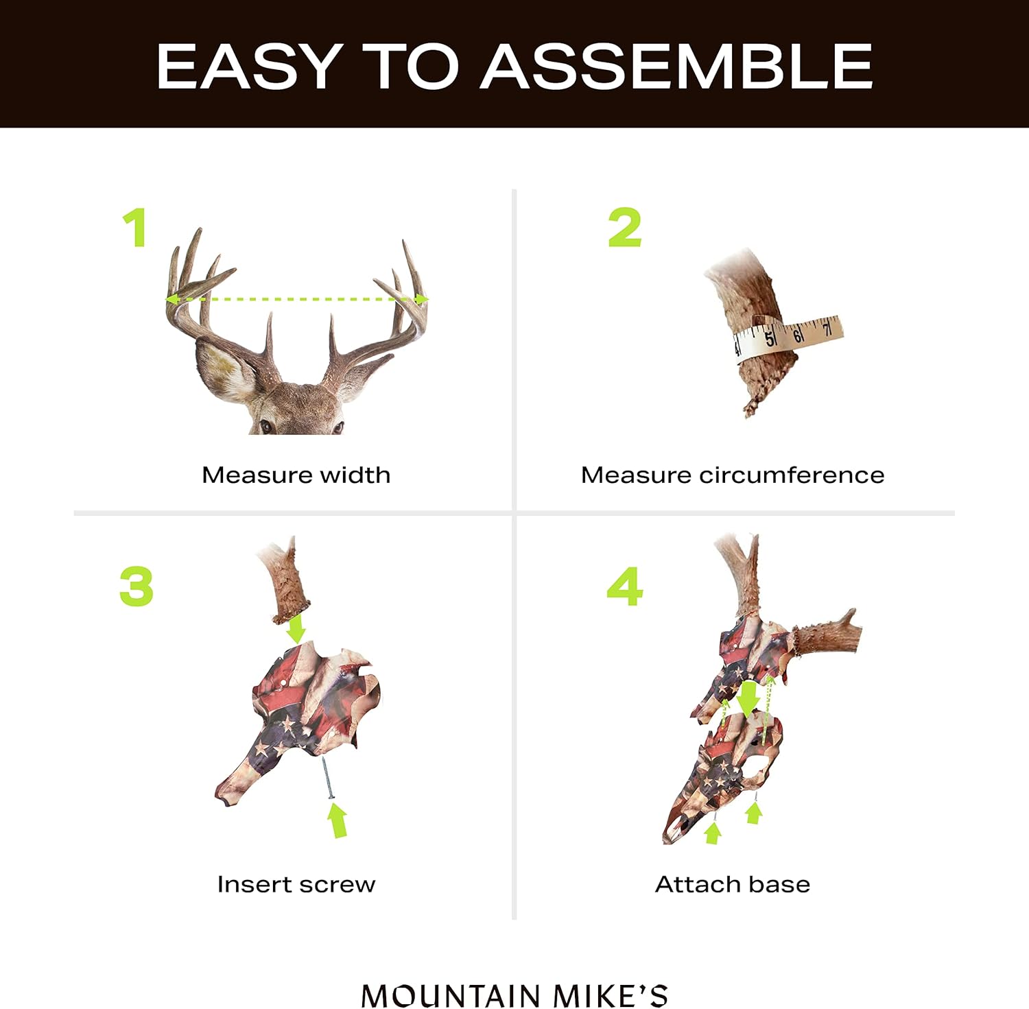 Skull Master by Illusion | Color: Respect Flag | European Mount | Antler Mounting Kit | Euro Mount | 3D Modeled Replica Deer Skull | Taxidermy | for Harvested and Shed Antlers | Universal Sizing - Image 6
