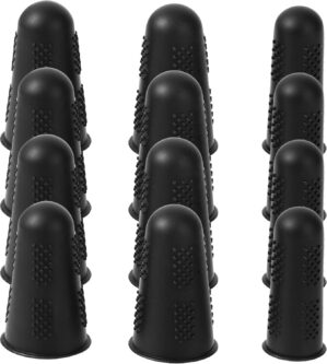 Rubber Fingers Tips, 12 Pcs Black S...