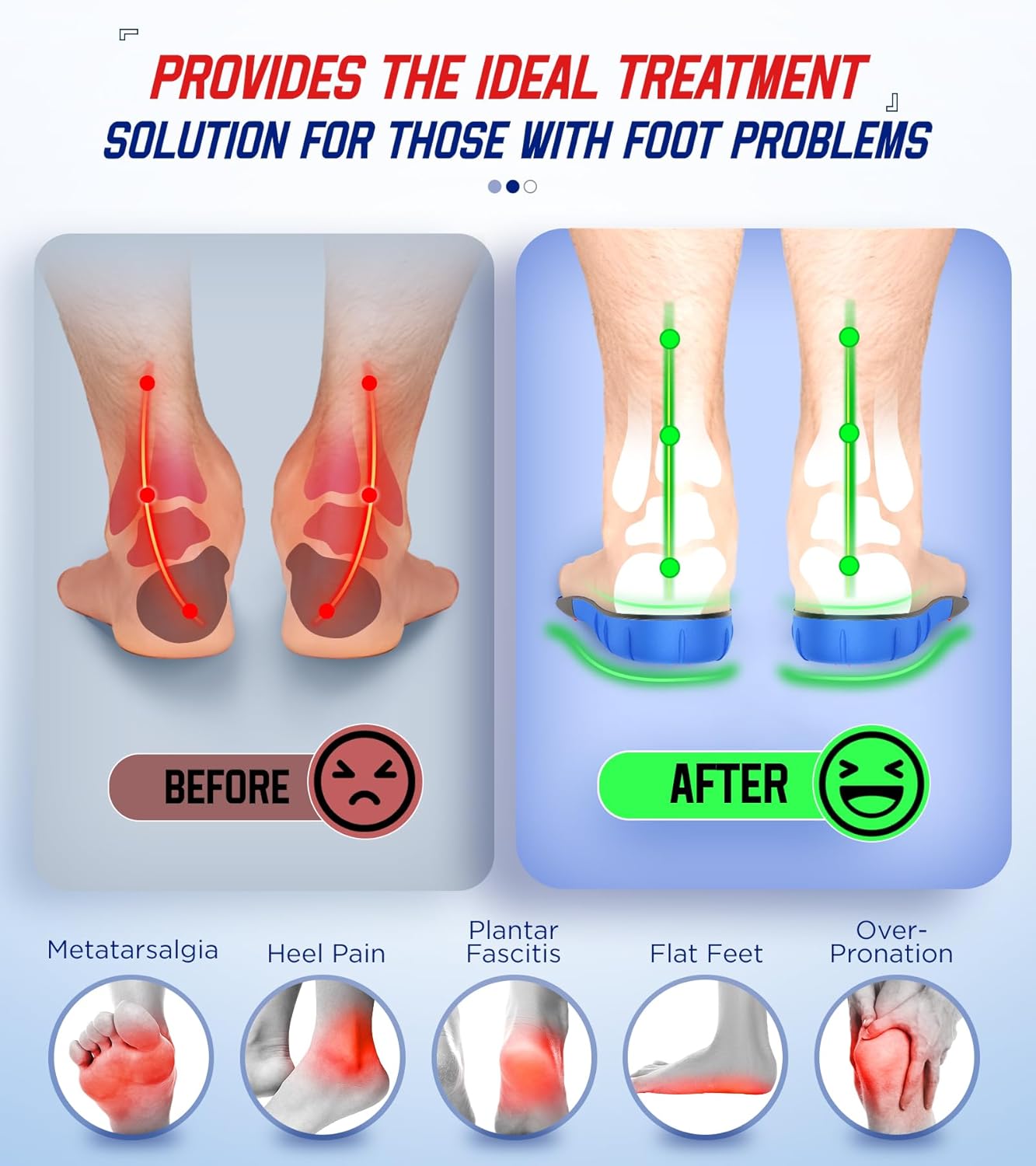 NEUPU 240+lbs Plantar Fasciitis Insoles Men Women, Comfort Heavy Duty High Arch Support Insoles for Pain Relief Absorb Shock, Work Boot Shoe Inserts Orthotic for Flat Feet, Pronation, Heel & Foot Pain - Image 2