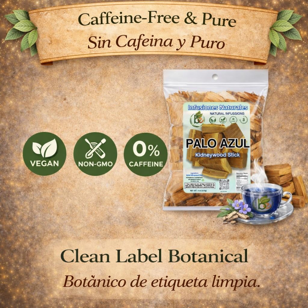 Palo Azul Herbal Tea (4 oz / 113g) – Authentic Kidneywood (Eysenhardtia polystachya) – Visual Blue Fluorescence Infusion – Wildcrafted, 100% Natural, Non-GMO – Makes 40+ Cups – by BEXPERTSUSA - Image 8