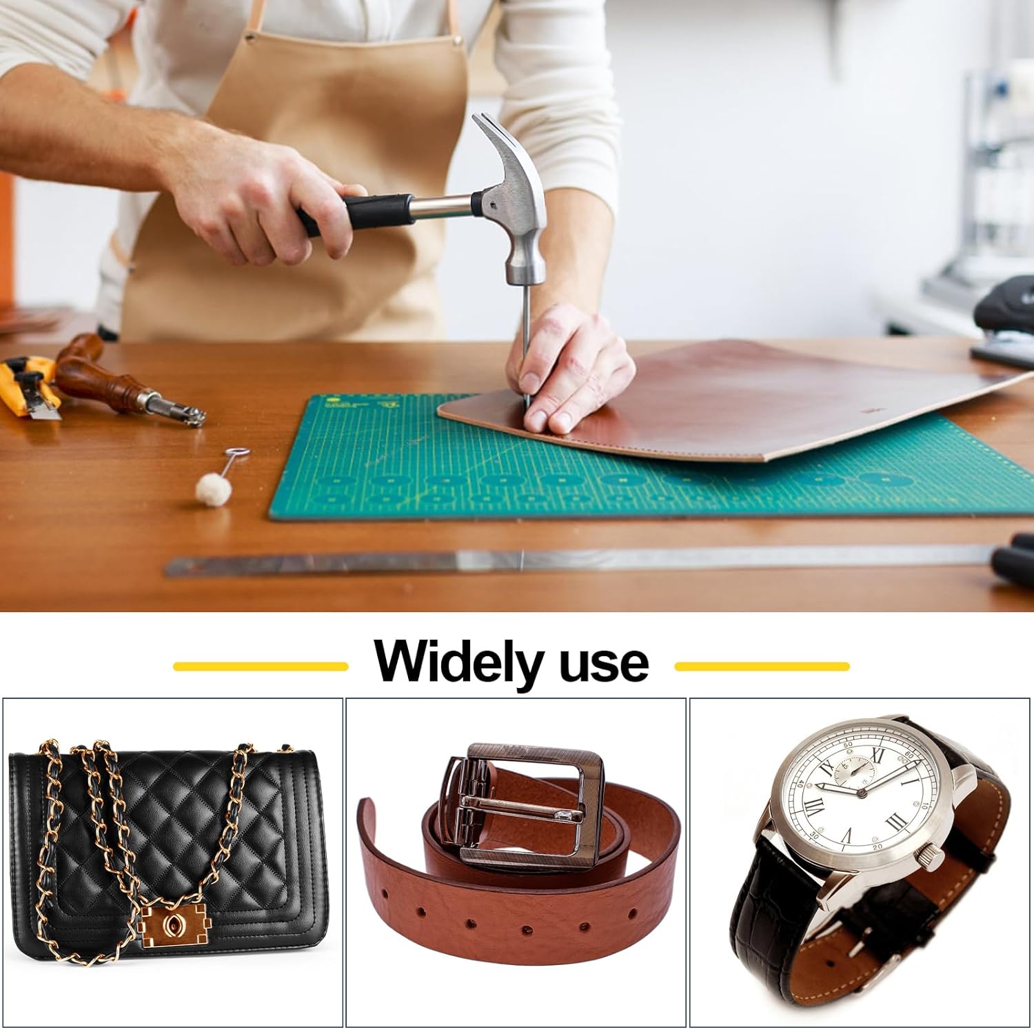 17 Pcs Round Leather Hole Punch Tool 0.5-7mm, Boyistar Metal Hollow Hole Punching for Leather Craft Punch Tools Set Round Hollow Tools for Belts, Watch Band, Paper, Plastic, Leather with Storage Box - Image 5