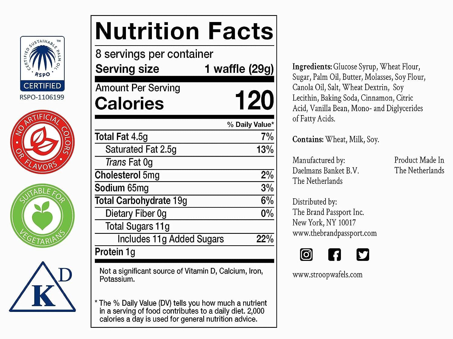 DAELMANS Caramel Stroopwafels - Authentic Soft Toasted Dutch Waffles, Cinnamon, Bourbon Vanilla, Certified Kosher Dairy - 8.11 Ounce (Pack of 1) - Image 2