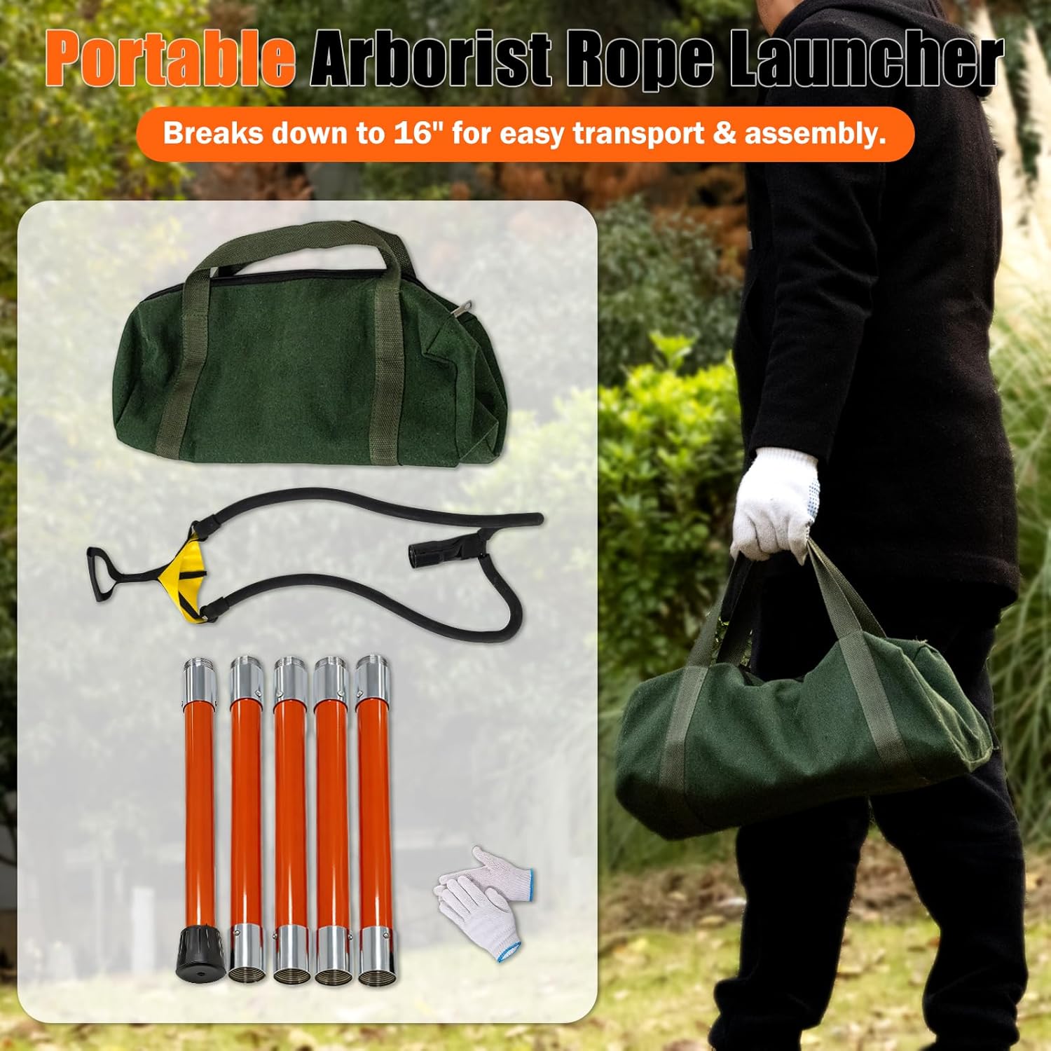 Arborist Slingshot Throw Line Rope Launcher, Portable Arborist Rope Launcher for Tree Work & Rope Placement - Image 7