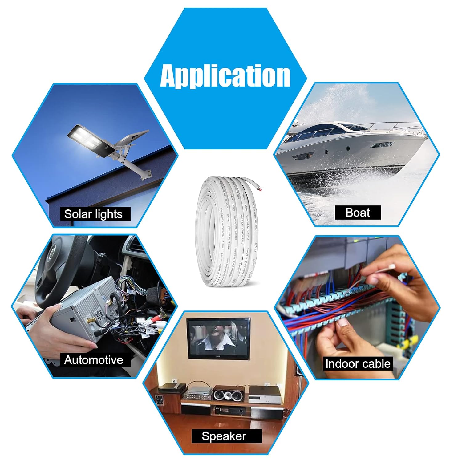 14 Gauge Duplex Marine Wire Tinned Copper Boat Cable, 100ft 14 AWG Standard USA OFC Oxygen Free Copper Wire for Automotive Boat Speakers Solar Outdoors - Image 4