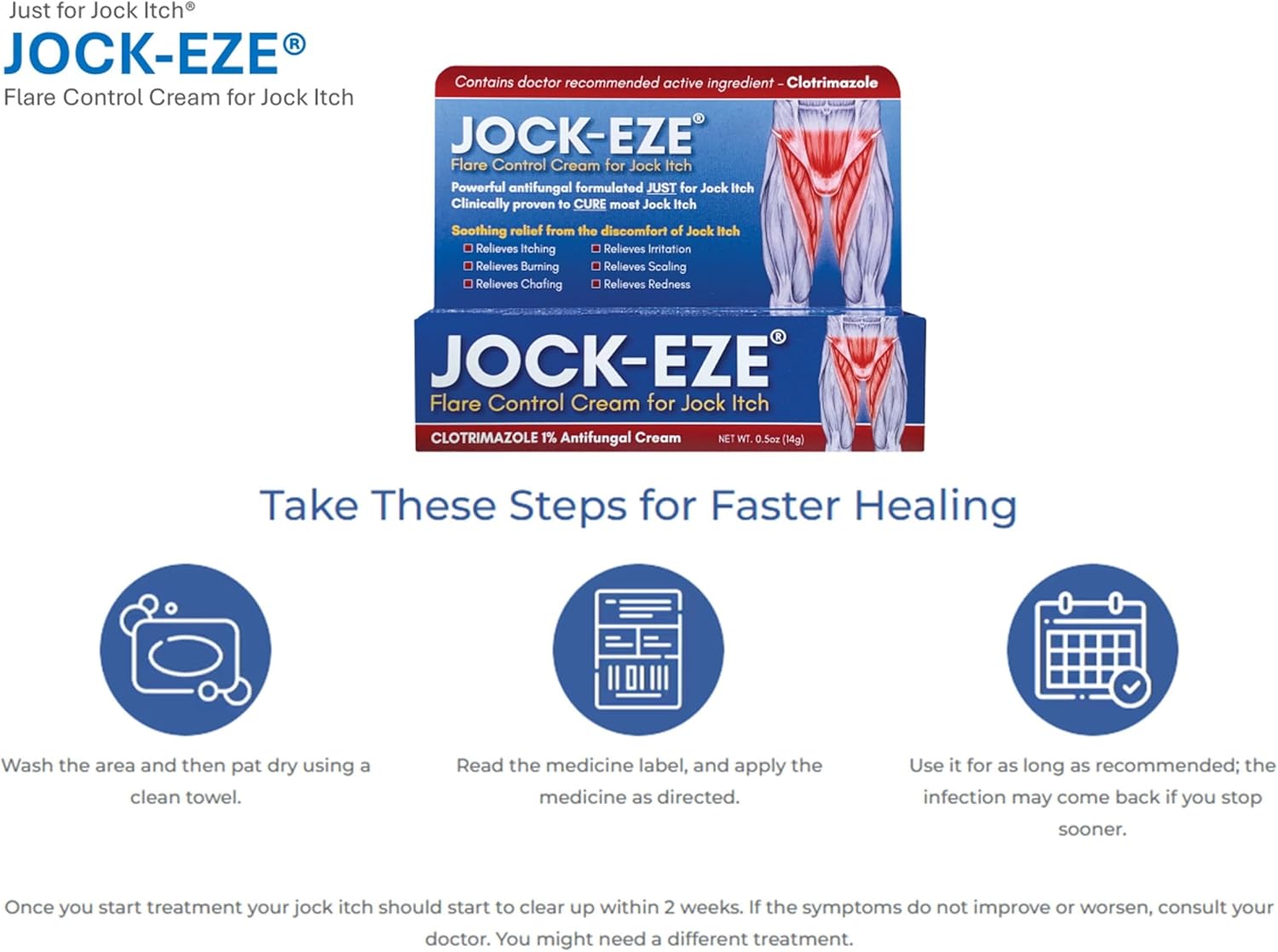 JOCKEZE Flare Control Cream (0.5oz) Just for Jock Itch - Image 5