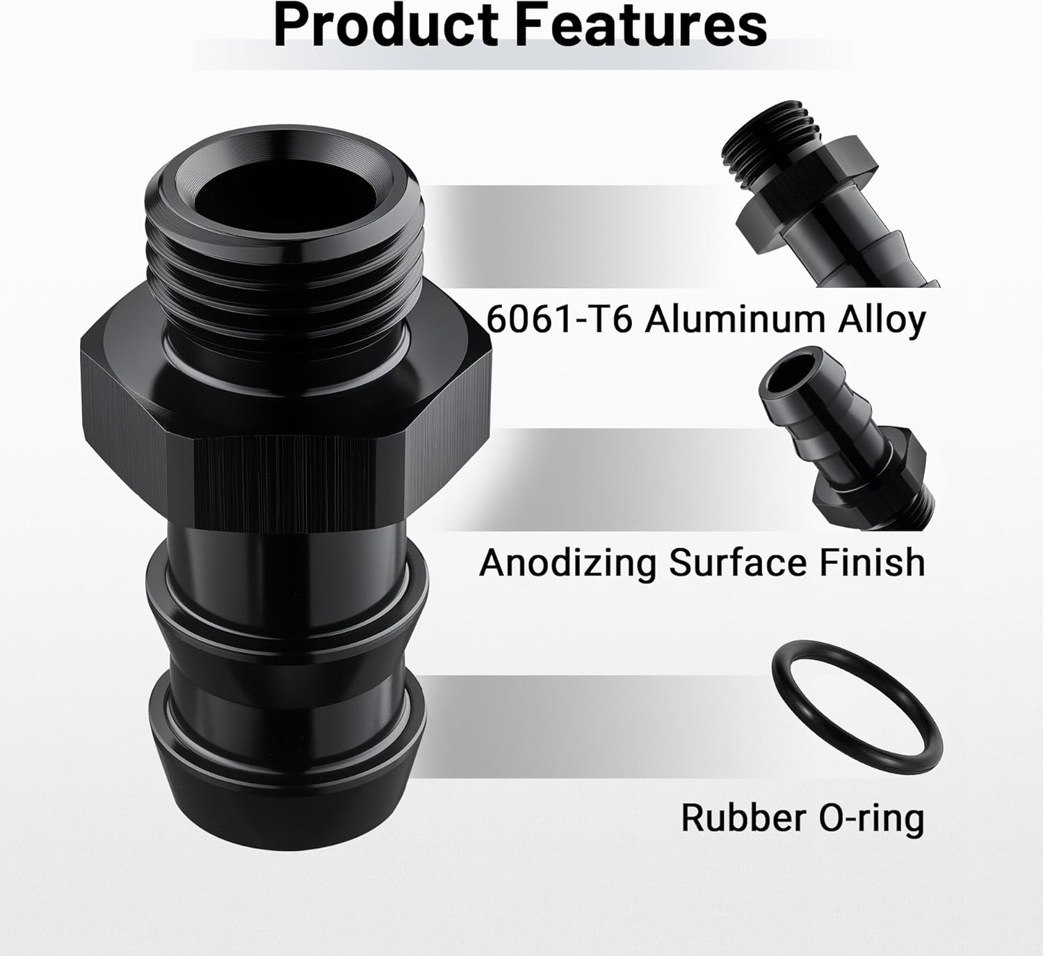 EVIL ENERGY 6AN ORB Male to 1/2" Barb Straight Fitting Adapter - Image 5