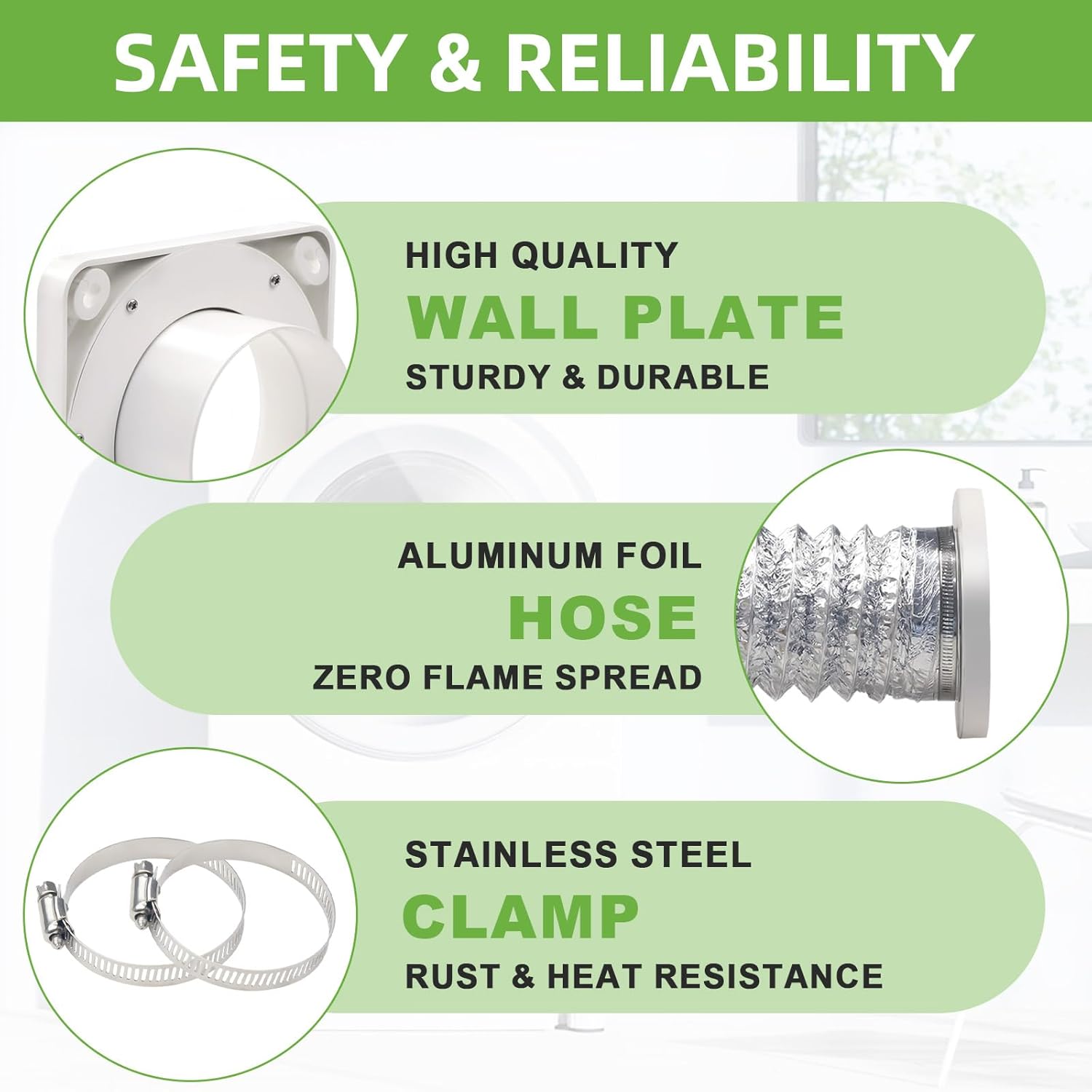 Magnetic Dryer Vent Coupling-Quick Connection and Disconnection Strong Magnet Self-Alignment Design Quick-Installation Dryer Magnetic Vent Connector Airtight Seal Dryer Vent Connector Kit - Image 3