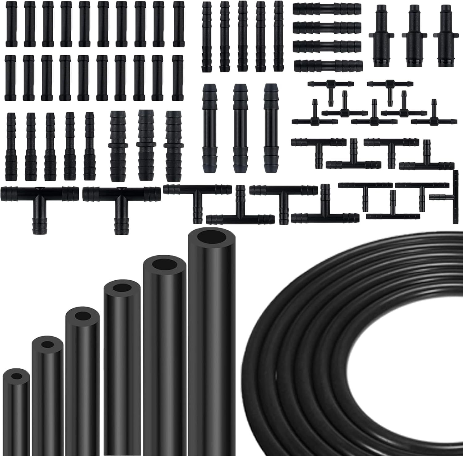 Vacuum Line Kit, 6PCS 5Ft Vacuum Hose Automotive With 64PCS Vacuum Line Connectors for Variety Car Piping System Automotive Replacement Vacuum Hoses