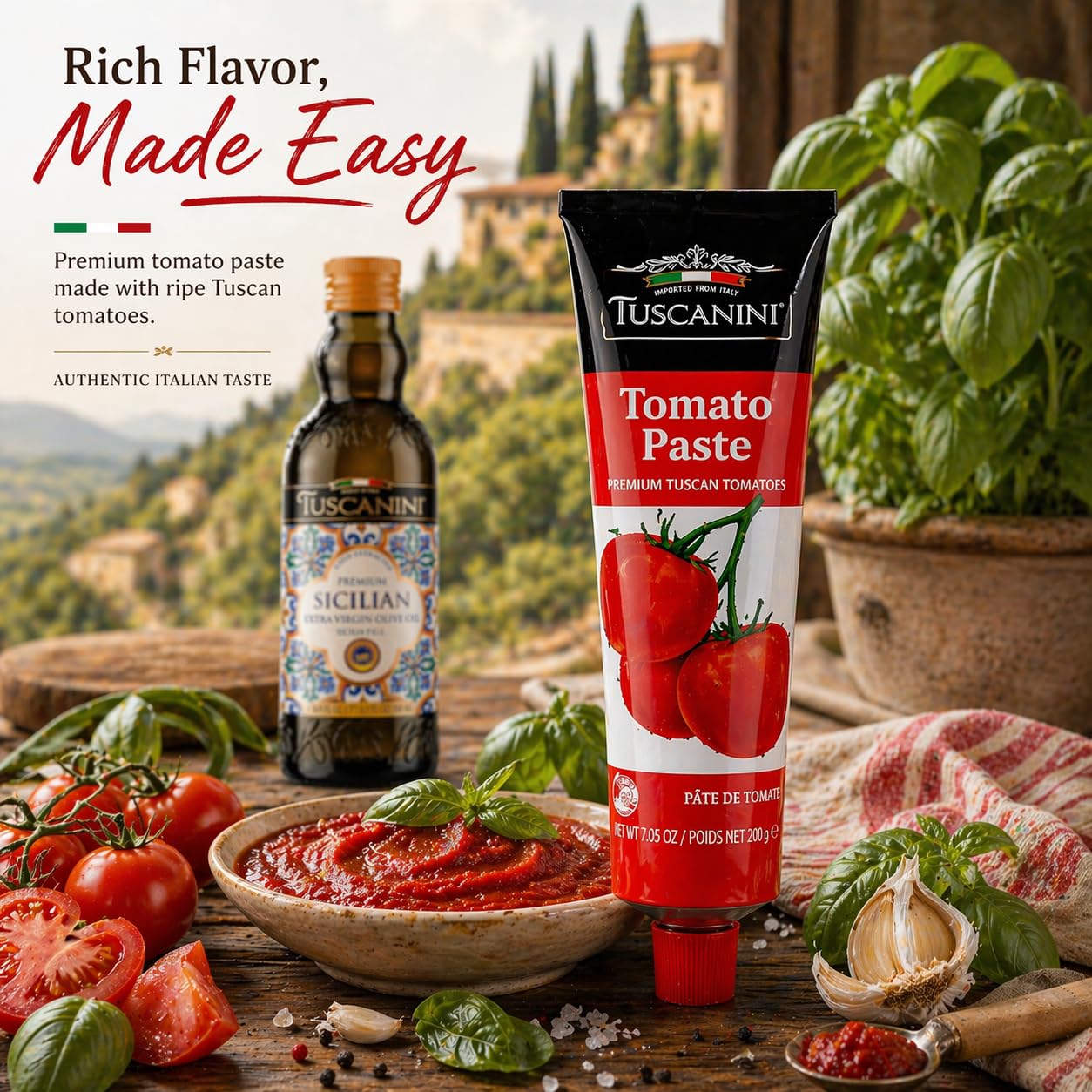 Tuscanini Premium Double Concentrated Tomato Paste Tube, 7.5oz (2 Pack) Made with Premium Italian Tomatoes - Image 3