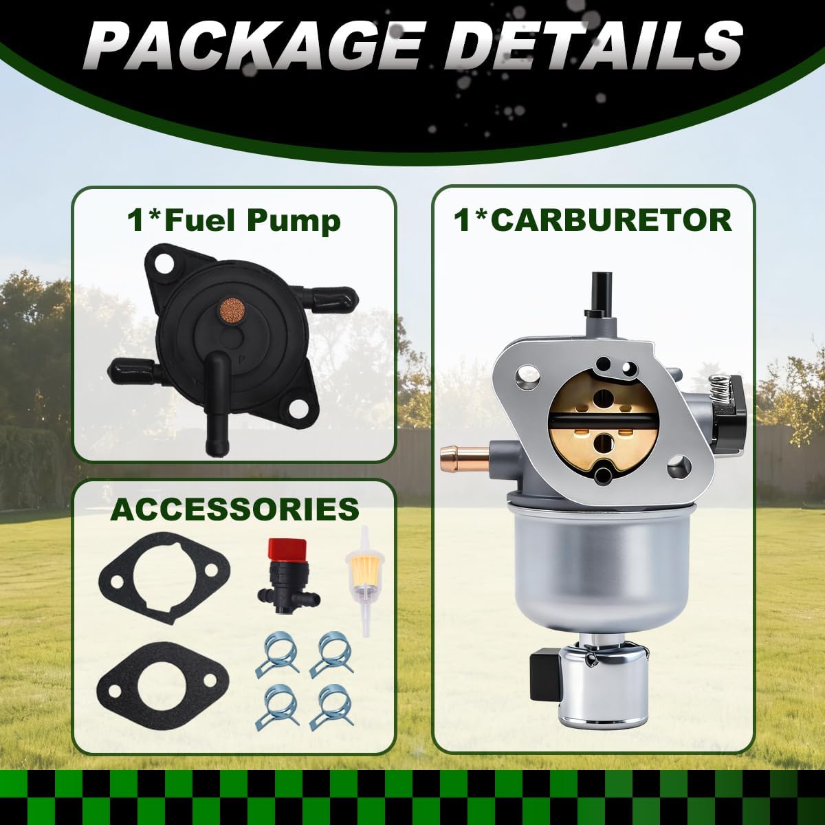 15003-7081 Carburetor with Fuel Pump Fit for Kawasaki FH580V FH541V 19Hp 4 Cycle Engines Replaces #15004-7056 15003-7102 15003-7086 - Image 5