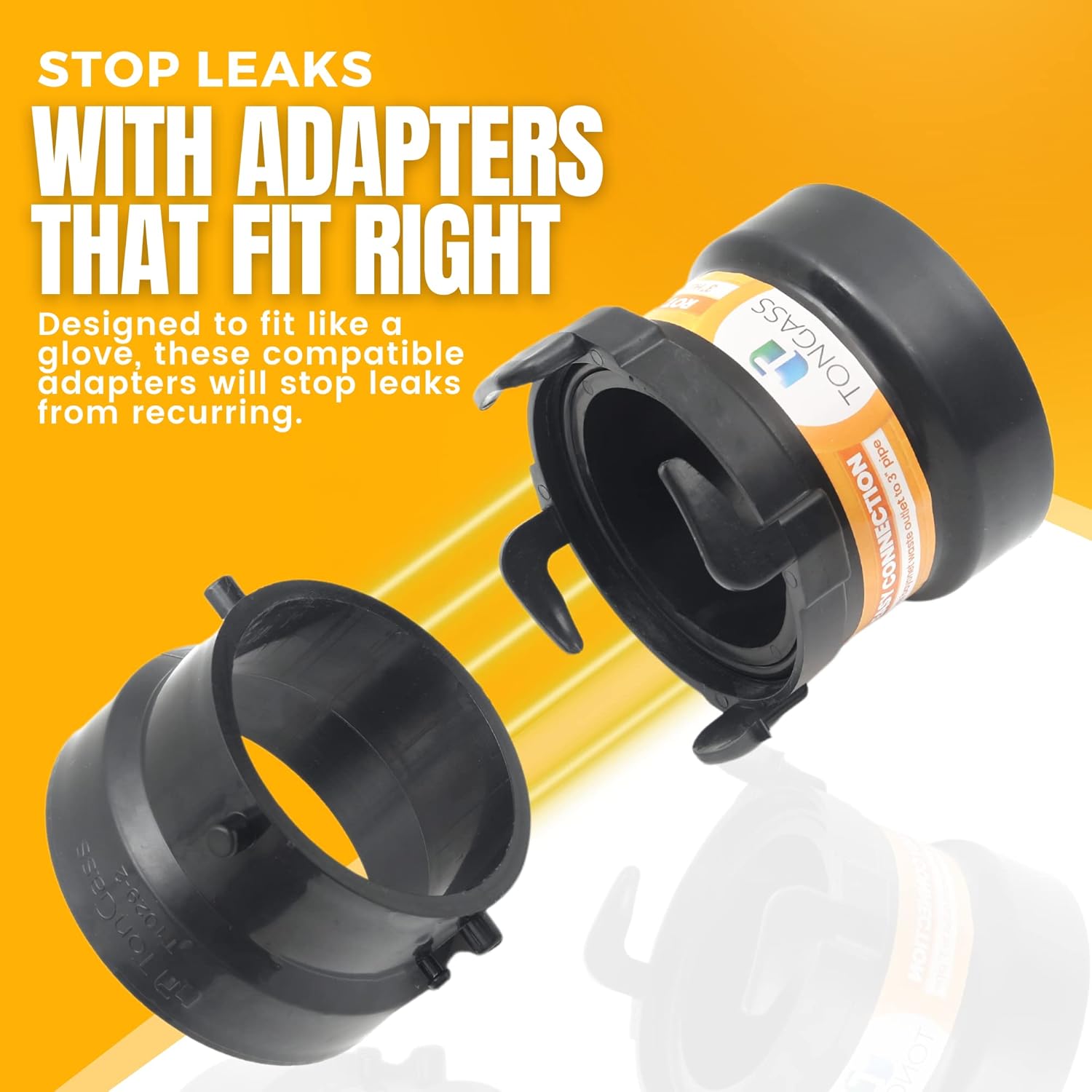 TonGass (Combo Pack) RV Sewer Hose Fitting Adapter to PVC, RV Sewer Connection & RV Sewer Termination Adapter - 3" Hub x Bayonet Hooks - Image 7