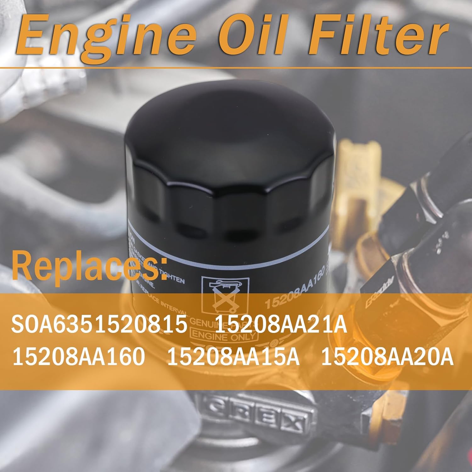15208AA21A Oil Filters fits for Subaru 2013-2025 Outback & Legacy, 2012-2025 Impreza, 2011-2025 Forester, 2016-2025 Crosstrek, 2013-2025 XV Crosstrek, 2019-2025 Ascent Replaces 15208AA160 (6 Pack) - Image 3
