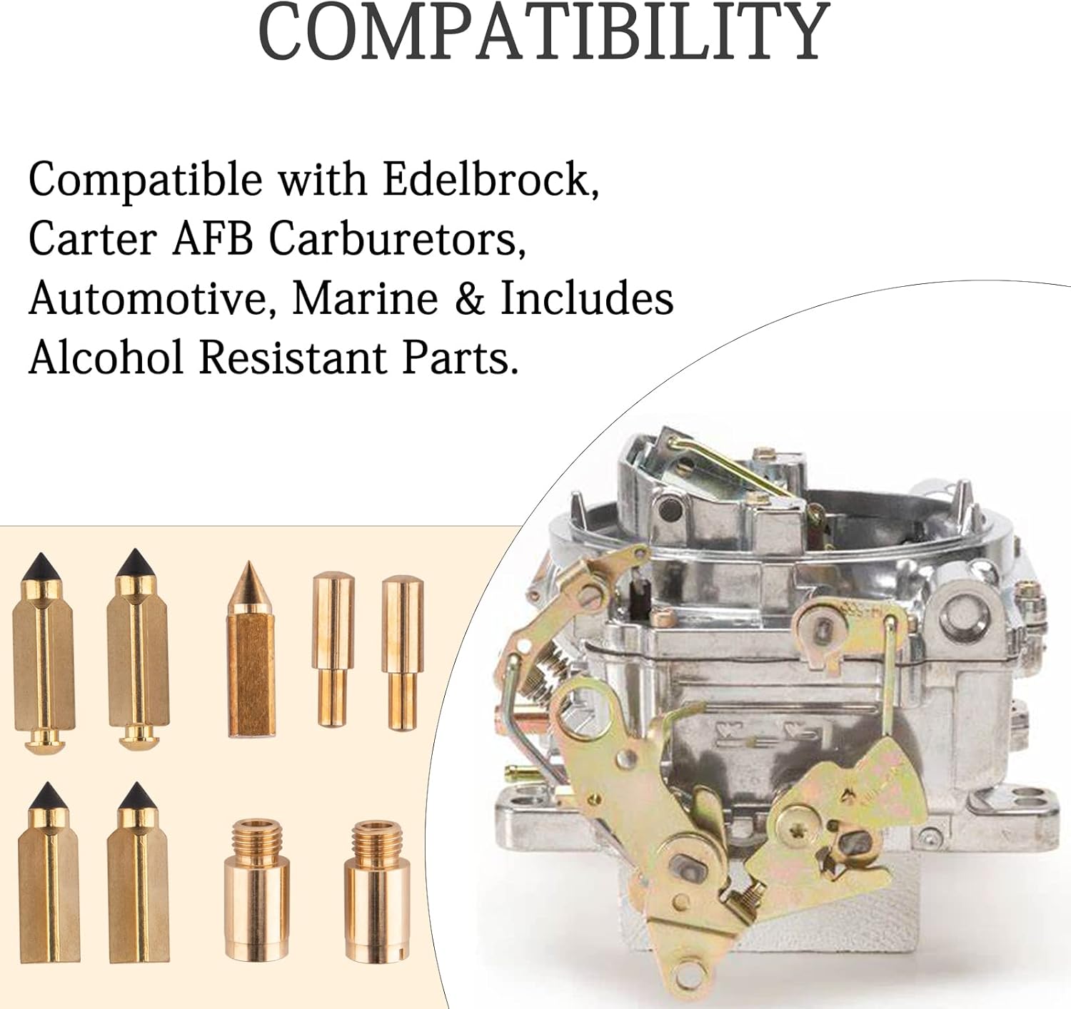 Carburetor Rebuild Kit Compatible with Edelbrock 1405 1406 1407 1408 1409 1410 1411, Carb Rebuild Kit for AFB 4 barrel 500 600 650 700 750 800 CFM Weber Marine # 809064 Carter 9000 series - Image 5