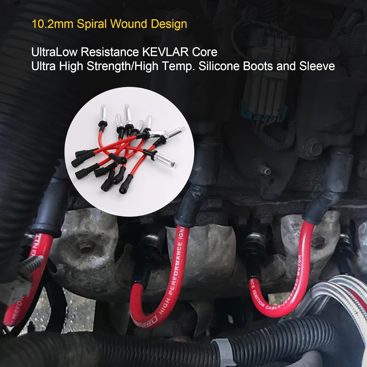 JDMSPEED High Performance Spark Plug Ignition Wire for 2000-2009 Chevy GMC V8 - Image 3