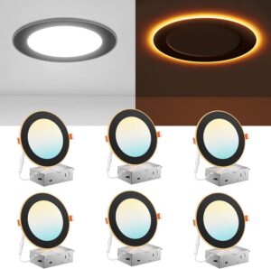 Amico 6 Pack Black 6 Inch 5CCT LED ...