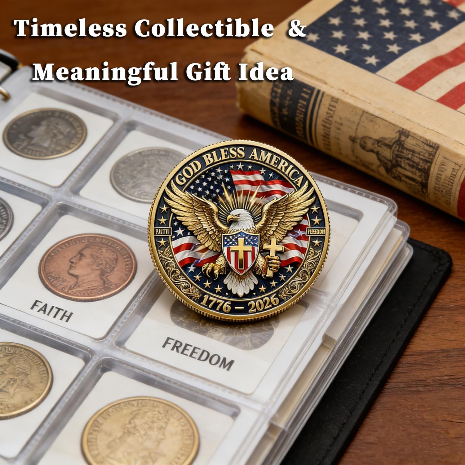 2 Pack 250th Anniversary USA Commemorative Coin, 250th US Independence Anniversary Challenge Coin - 1776-2026, 250 Year American AnniversaryCoins Gift (in God We Trust) - Image 5