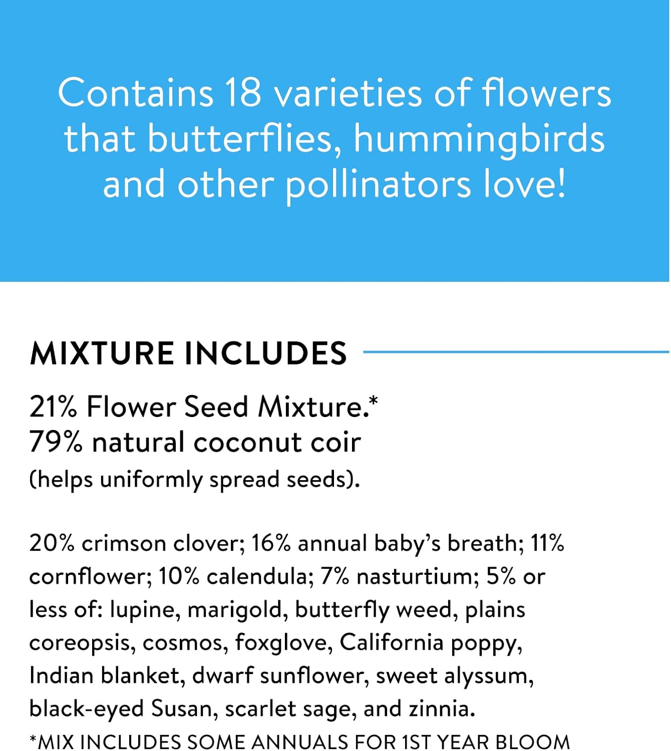 Burpee Wildflower 25,000 Bulk, 1 Bag 18 Varieties of Non-GMO Flower Seeds for Hummingbirds and Butterflies - Image 6