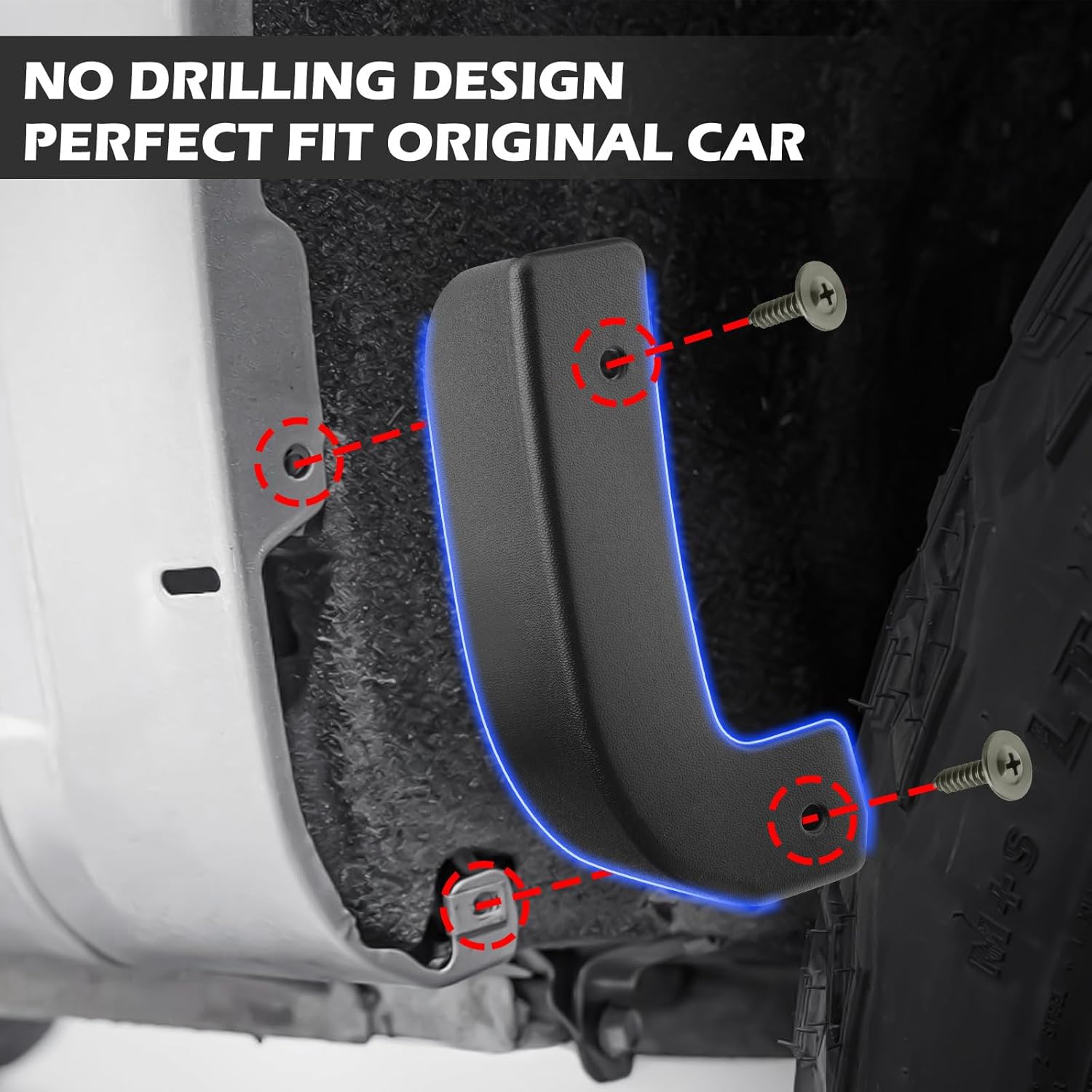 Mud Flap Delete Fit for Chevy Silverado 2019-2026,Mud Guards Mudflaps Delete Compatible with Chevrolet Silverado 1500 Accessories 2019-2026 - Image 5