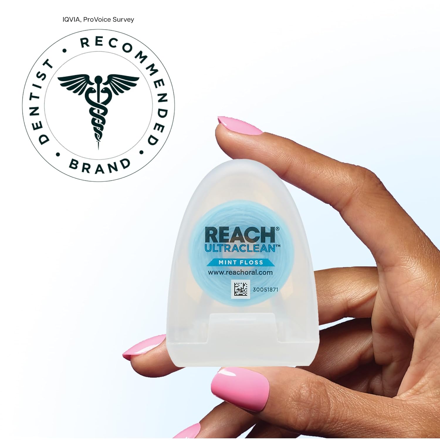 REACH Ultraclean Dental Floss, Mint, Plaque Remover for Teeth, Shred Resistant, Waxed, Easy on Gums & Teeth, Mint, Oral Care, PFAS Free, for Adults & Kids, 6 Pack, 30 yd - Image 7