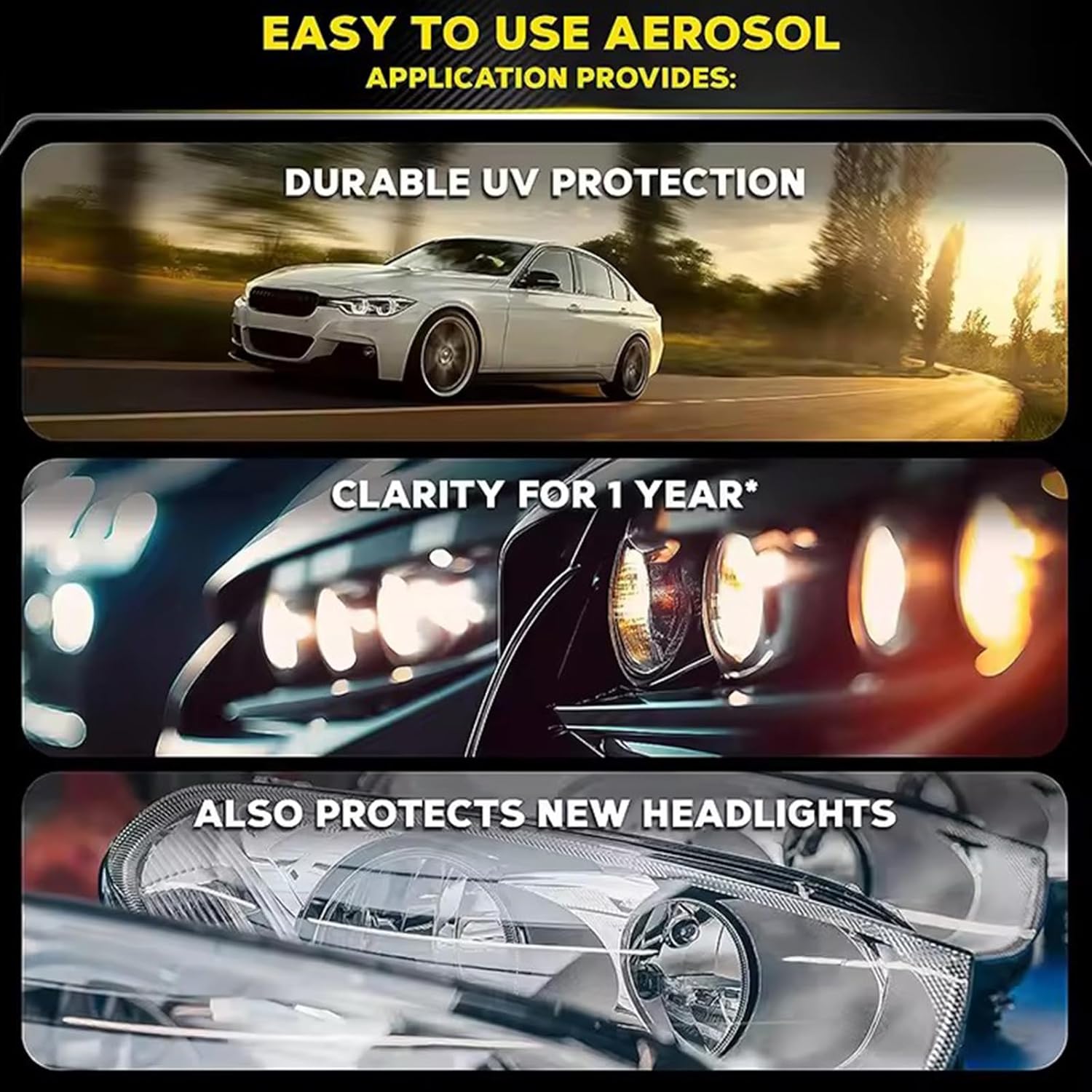 10X Brighter Headlight Restoration Kit - Pro Grade Headlight Cleaner & Sealant, Fixes Yellowed Cloudy Lenses to Crystal Clear in 5 Mins, Car Accessories Car Cleaning Supplies for Night Driving Safety - Image 6