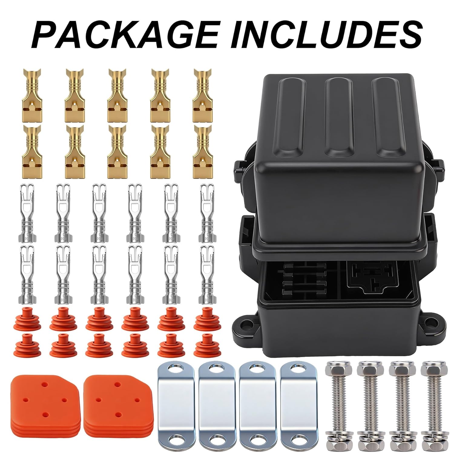 12V 6 Way Waterproof Fuse Relay Box, 2 Relays and 6 ATC/ATO Blade Fuse Slots, Compatible with 4-Pin 5-Pin 40Amp Relay, for Cars Truck Marine Boat Jeep - Image 4