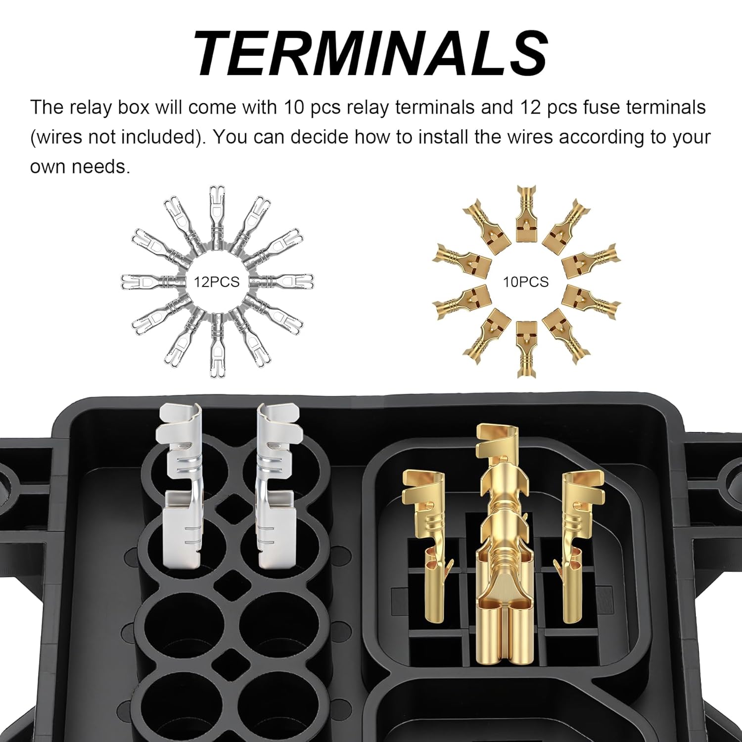 12V 6 Way Waterproof Fuse Relay Box, 2 Relays and 6 ATC/ATO Blade Fuse Slots, Compatible with 4-Pin 5-Pin 40Amp Relay, for Cars Truck Marine Boat Jeep - Image 7