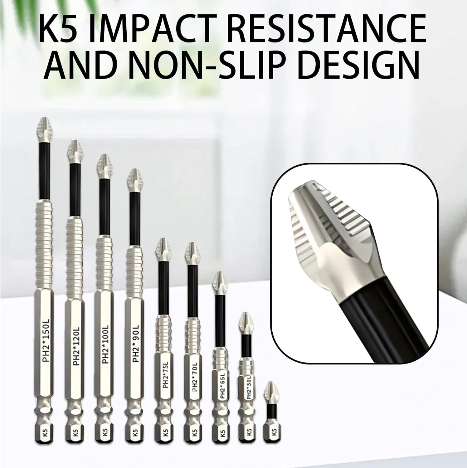 K5 Impact Resistant Non Slip Bit Set – 2025 New Strong Magnetic Screwdriver Drill Bits, Universal, High Magnetic, for Electric and Impact Drivers - Image 5