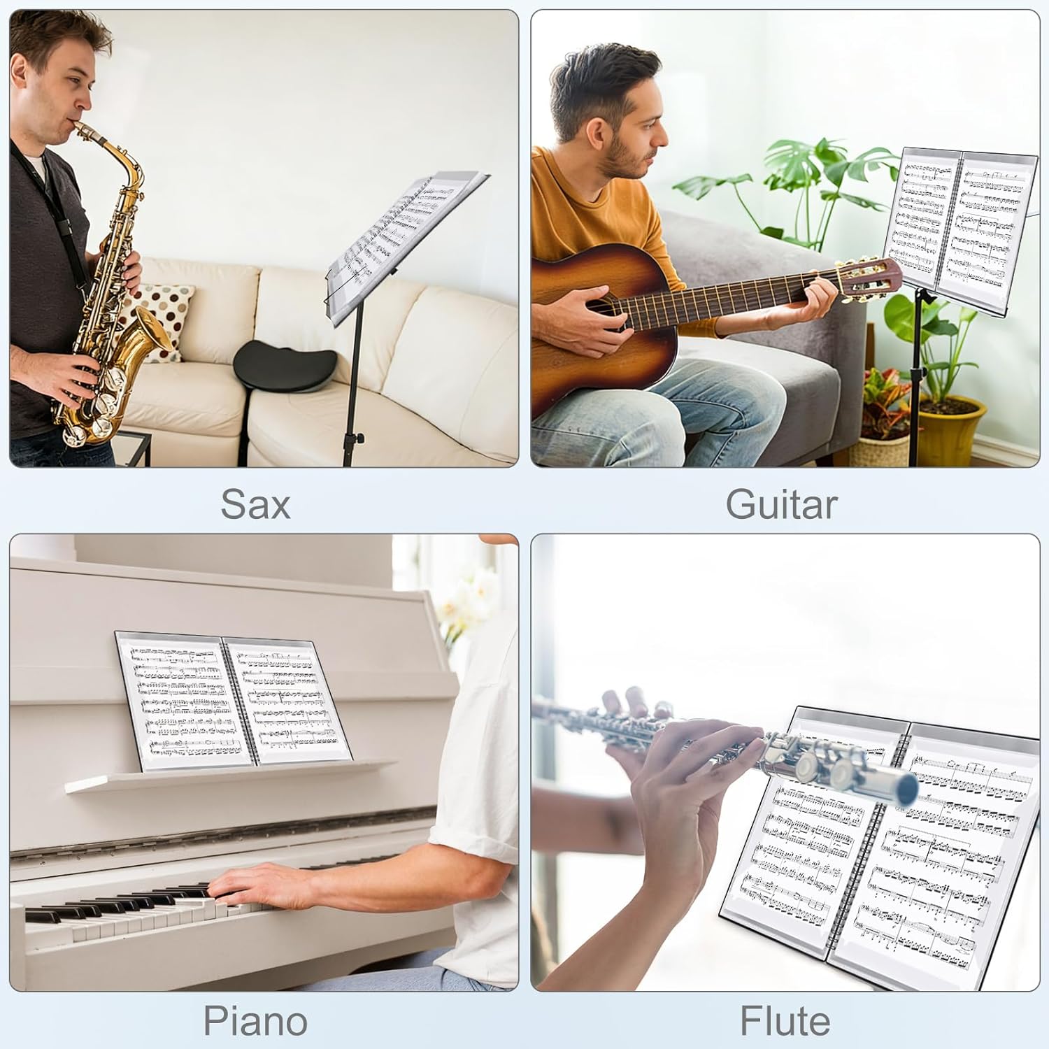 Sheet Music Folder, Premium Sheet Music Folder Organizer for Sheet Music, Sturdy Double Side Writable 40 Pages Spiral Binder Organizer Fits Letter Size (8.5 x 11 inches) by Pniimoo - Image 8
