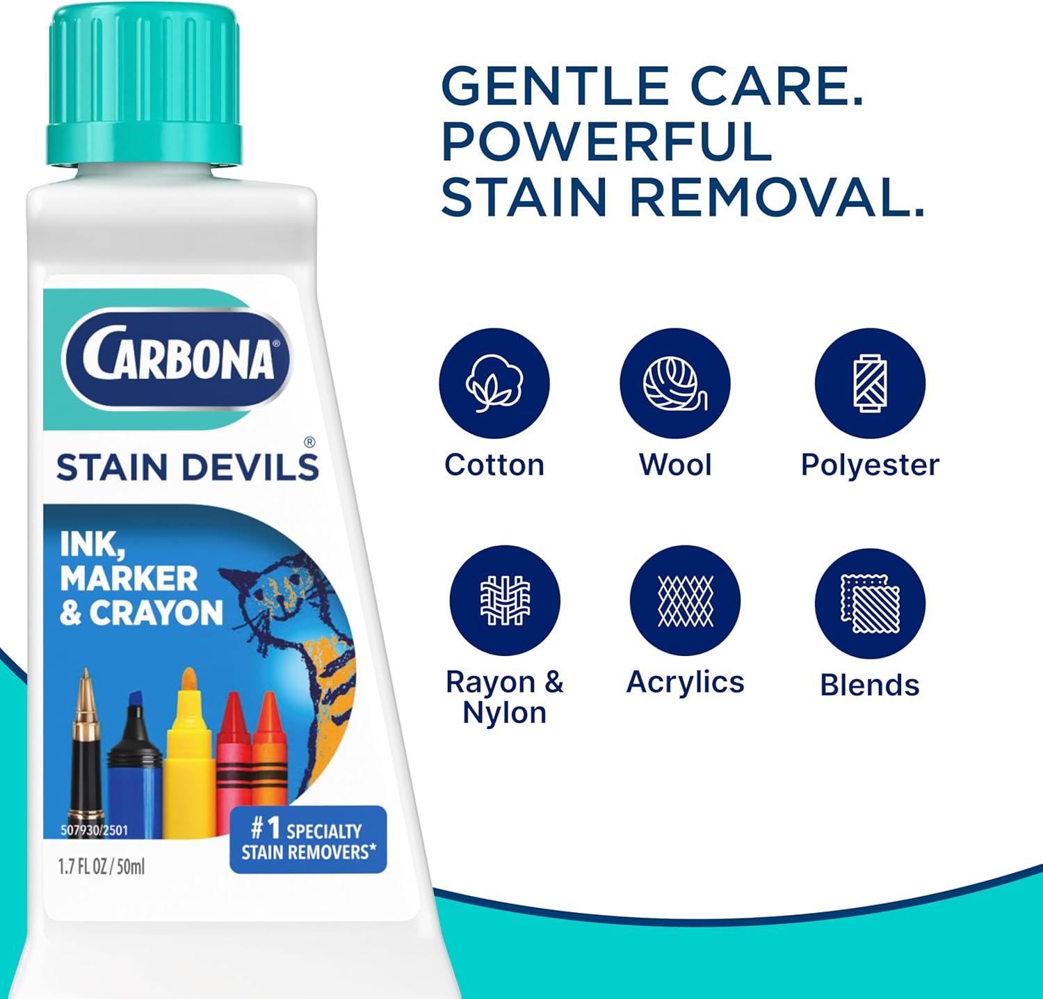 Carbona Stain Devils® #3 | Ink, Marker & Crayon | Professional Strength Laundry Stain Remover | Multi-Fabric Cleaner | Safe On Skin & Washable Fabrics | 1.7 Fl Oz, 1 Pack - Image 4