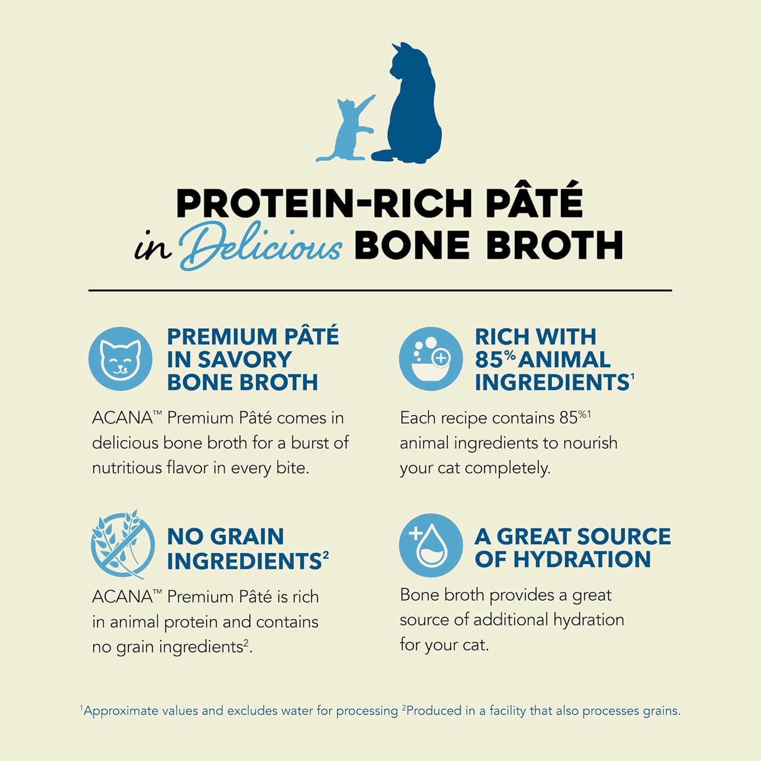 ACANA Premium Pate Wet Cat Food in Bone Broth Variety Pack: Salmon & Chicken + Tuna & Chicken Recipes 3oz Cans (12 Count, 6 of Each) - Image 3