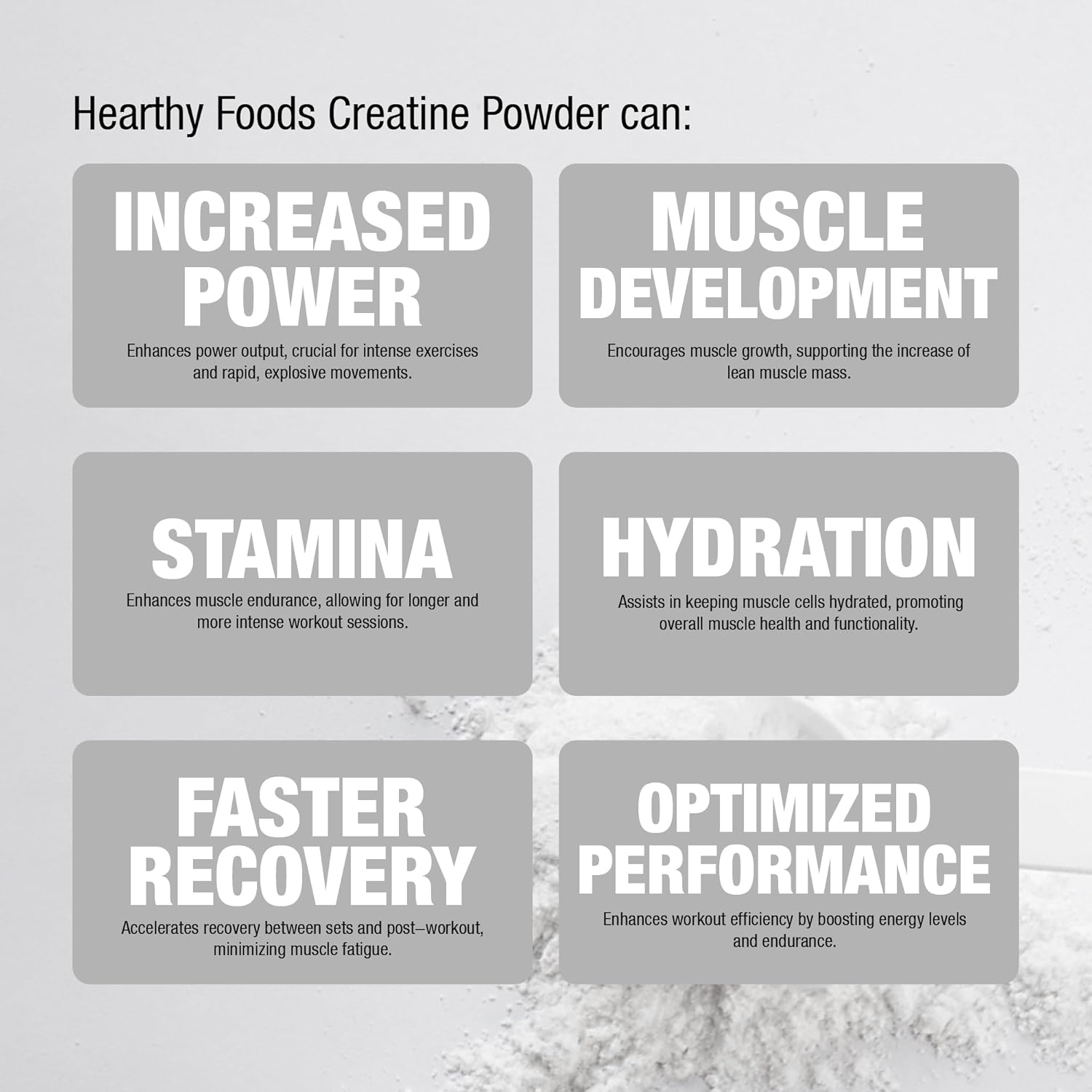 HEARTHY FOODS Creatine Monohydrate Micronized Powder 500G - 100 Servings, 5000mg Per Serving (5g) - for Men & Women Muscle Growth & Recovery - UNFLAVORED - Image 5