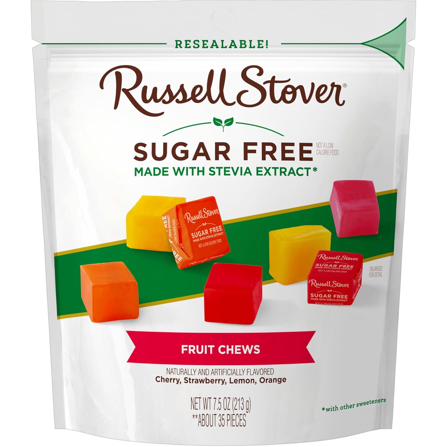 RUSSELL STOVER Sugar Free Fruit Chews Candy, 7.5 oz. bag - Image 7